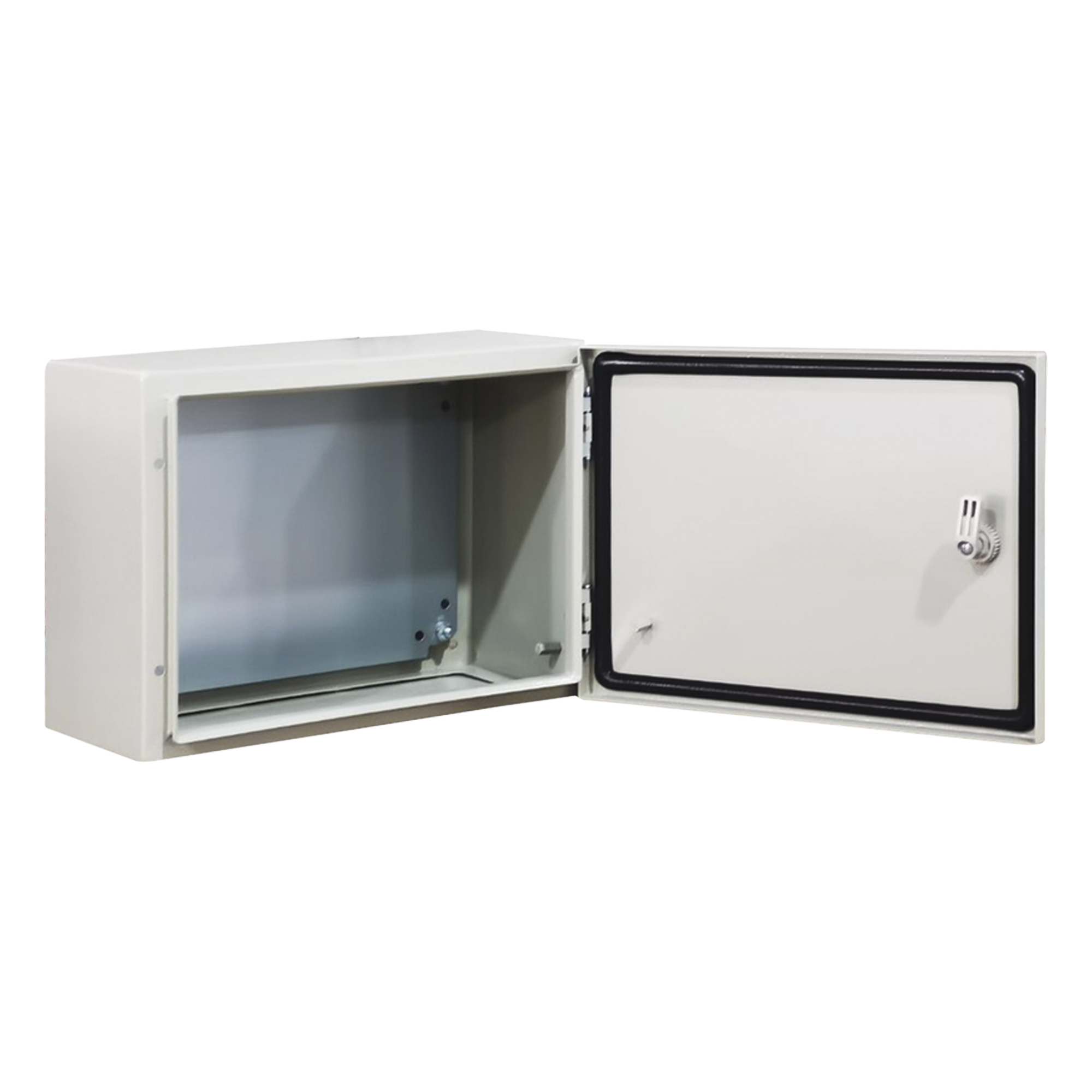Gabinete de Acero / IP66 / IK10 / 400 x 300 x 300 mm / Carga 40 kg / Placa Trasera Metálica 2 mm / Cerradura con Llave