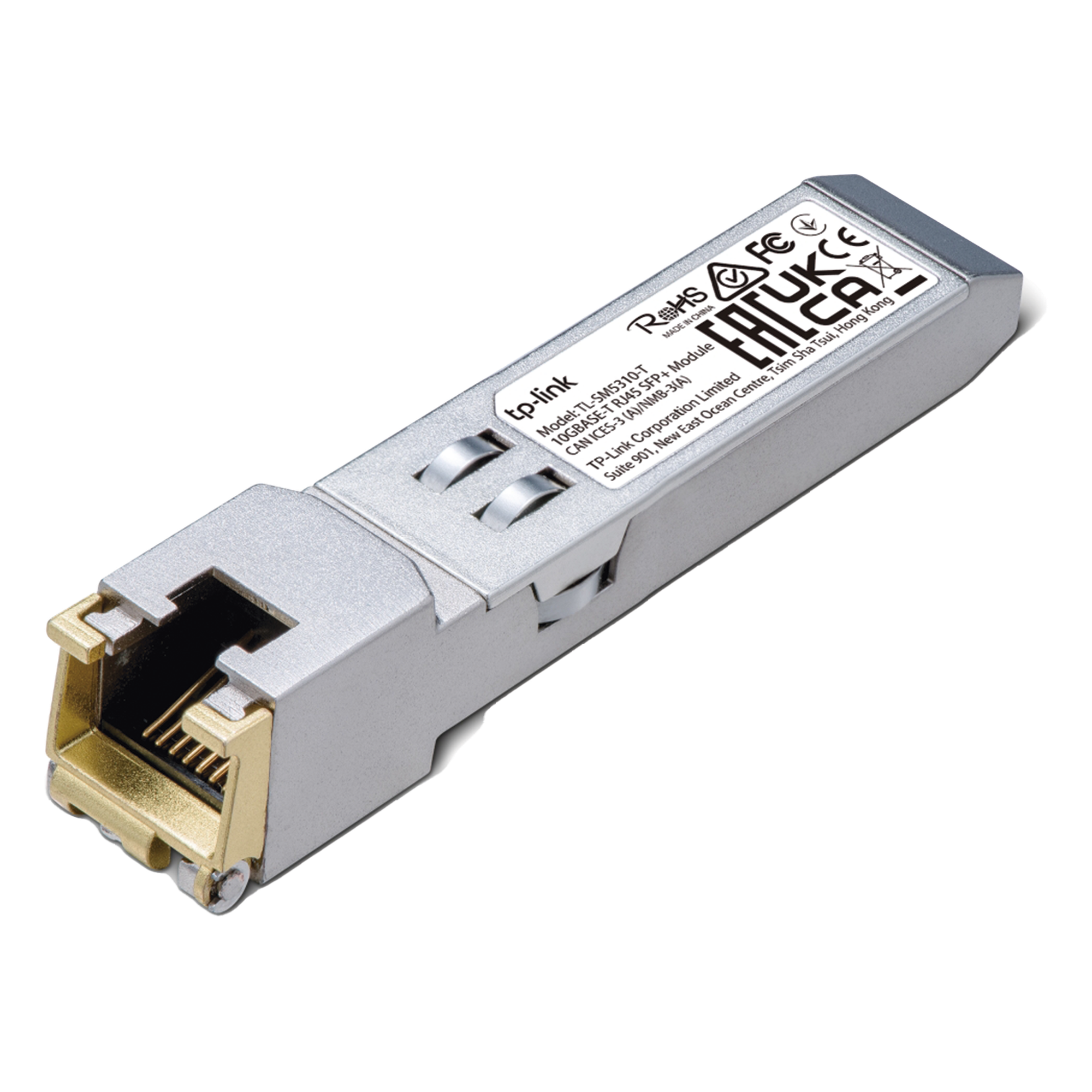 Transceptor mini-GBIC SFP+ RJ45 / 10GBASE-T a 100BASE-TX / Hasta 30 m (98.4 pies) / Metal — TP-LINK · SKU TL-SM5310-T