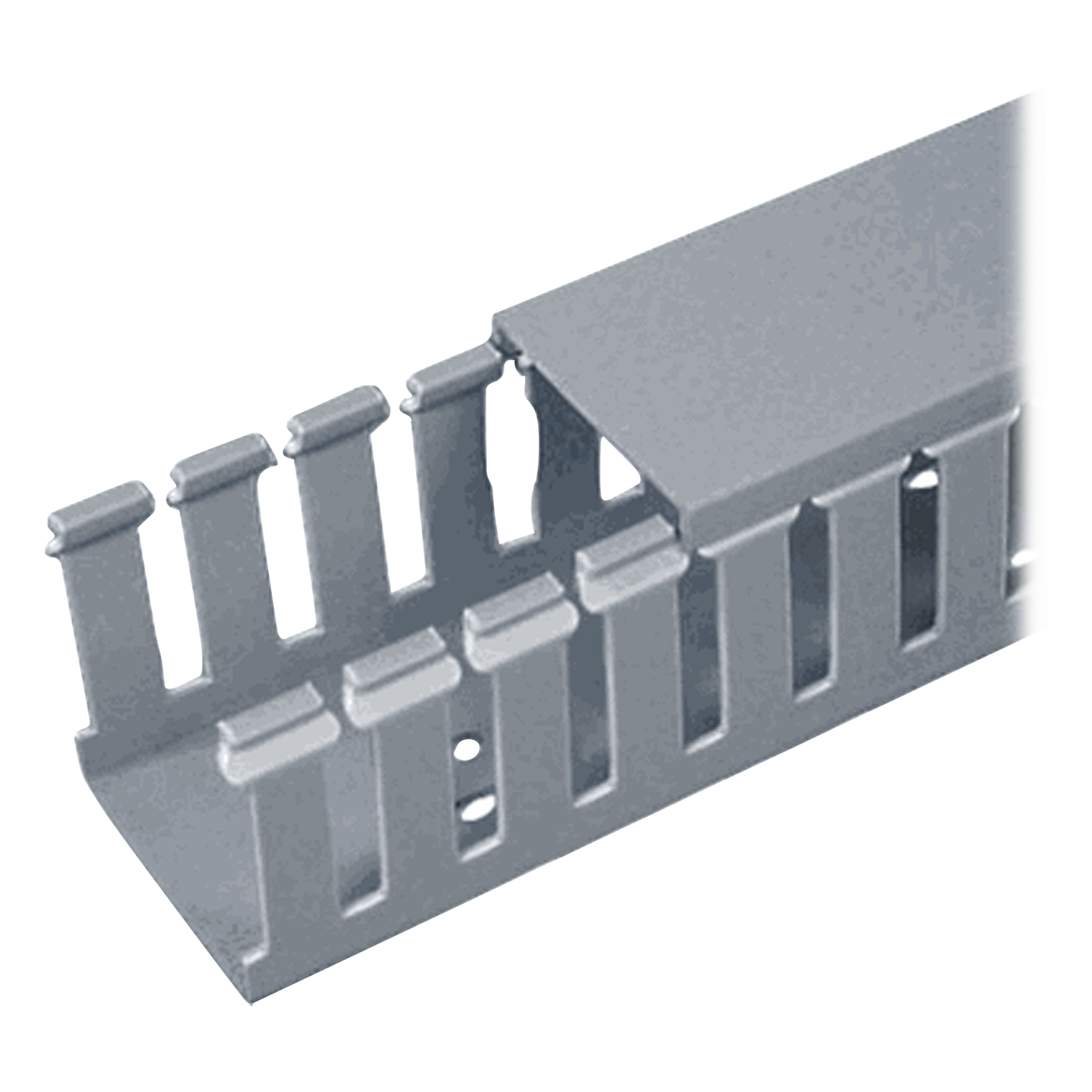 Canaleta Ranurada de PVC con Tapa / Tipo F / 32 mm Ancho x 28.7 mm Alto / 2 m (6.56 ft) Largo / Gris — PANDUIT · SKU FC1X1LG2