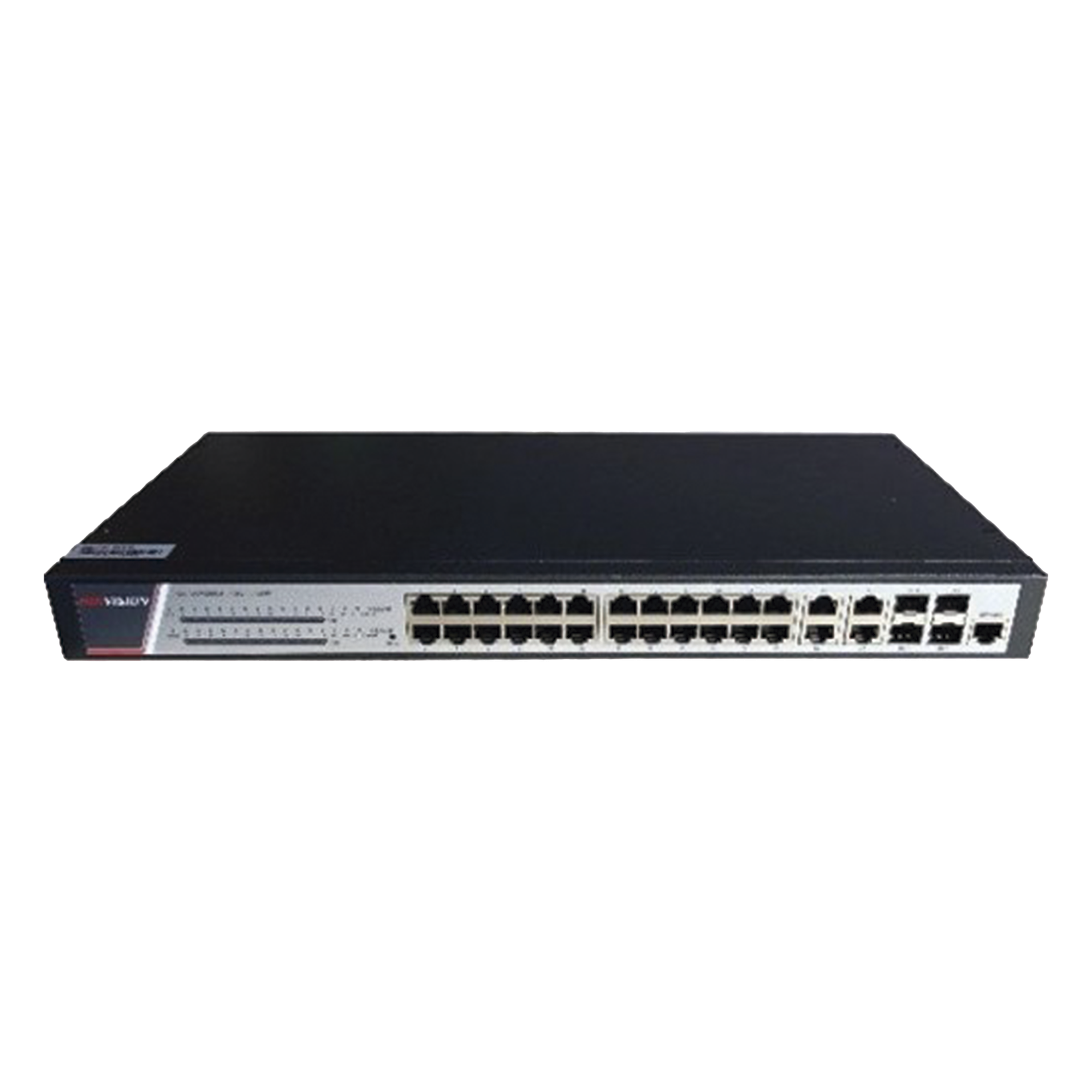 Switch Administrable PoE+ / 24 Puertos Gigabit PoE+ / 4 Puertos Gigabit / 4 Puertos SFP Uplink / 370W / 22.8 Gbps / PoE Extendido 200 m (656 ft) — HIKVISION · SKU DS-3E2528P(B)