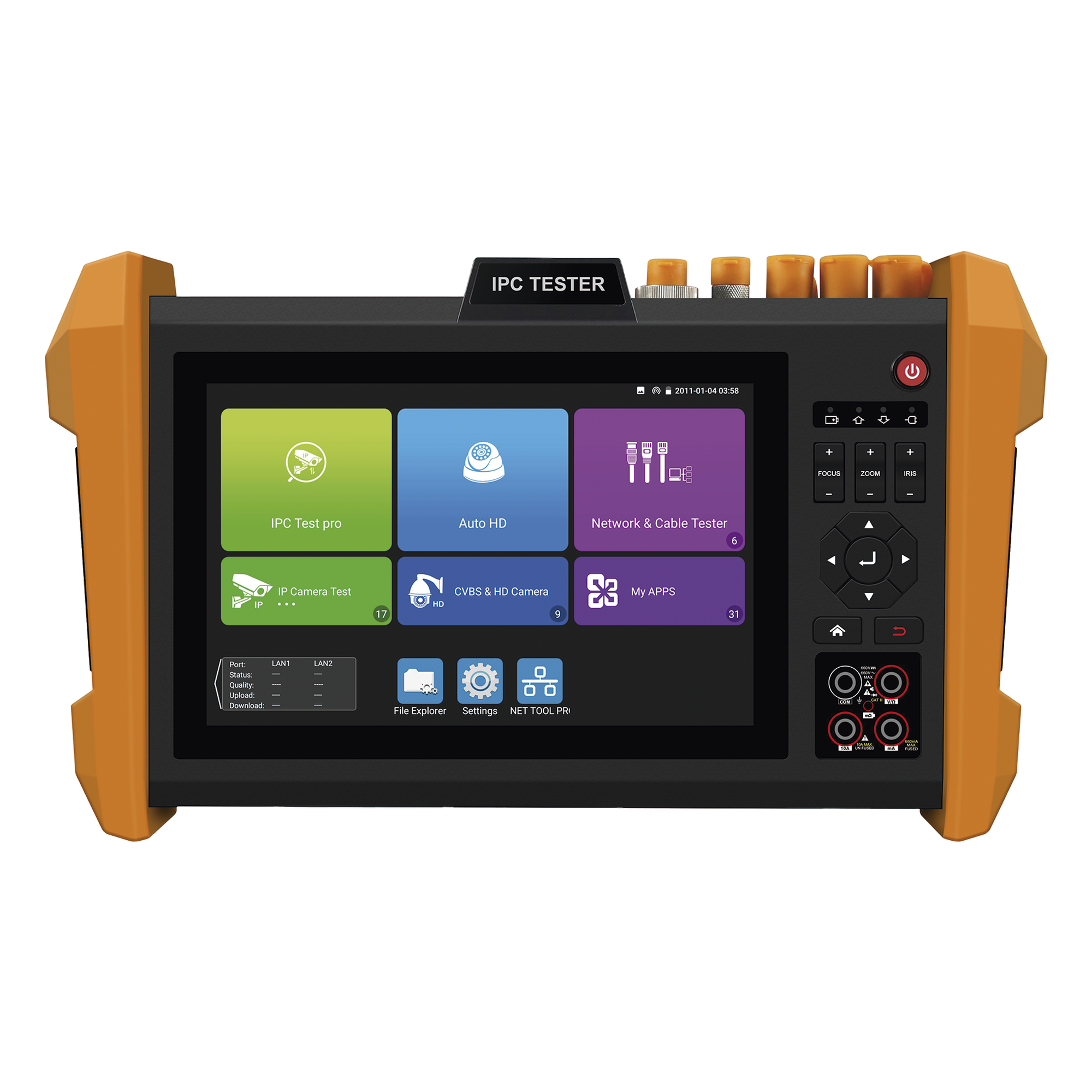 Tester Multifunción / Pantalla Táctil 7" / Prueba IP/HD Coaxial 4K/8K / Wi-Fi Dual Band / TDR 1.2 km (3937 ft) / Medidor de Potencia Óptica / Láser 100 m (328 ft) — EPCOM · SKU TP TURBO8K PLUS