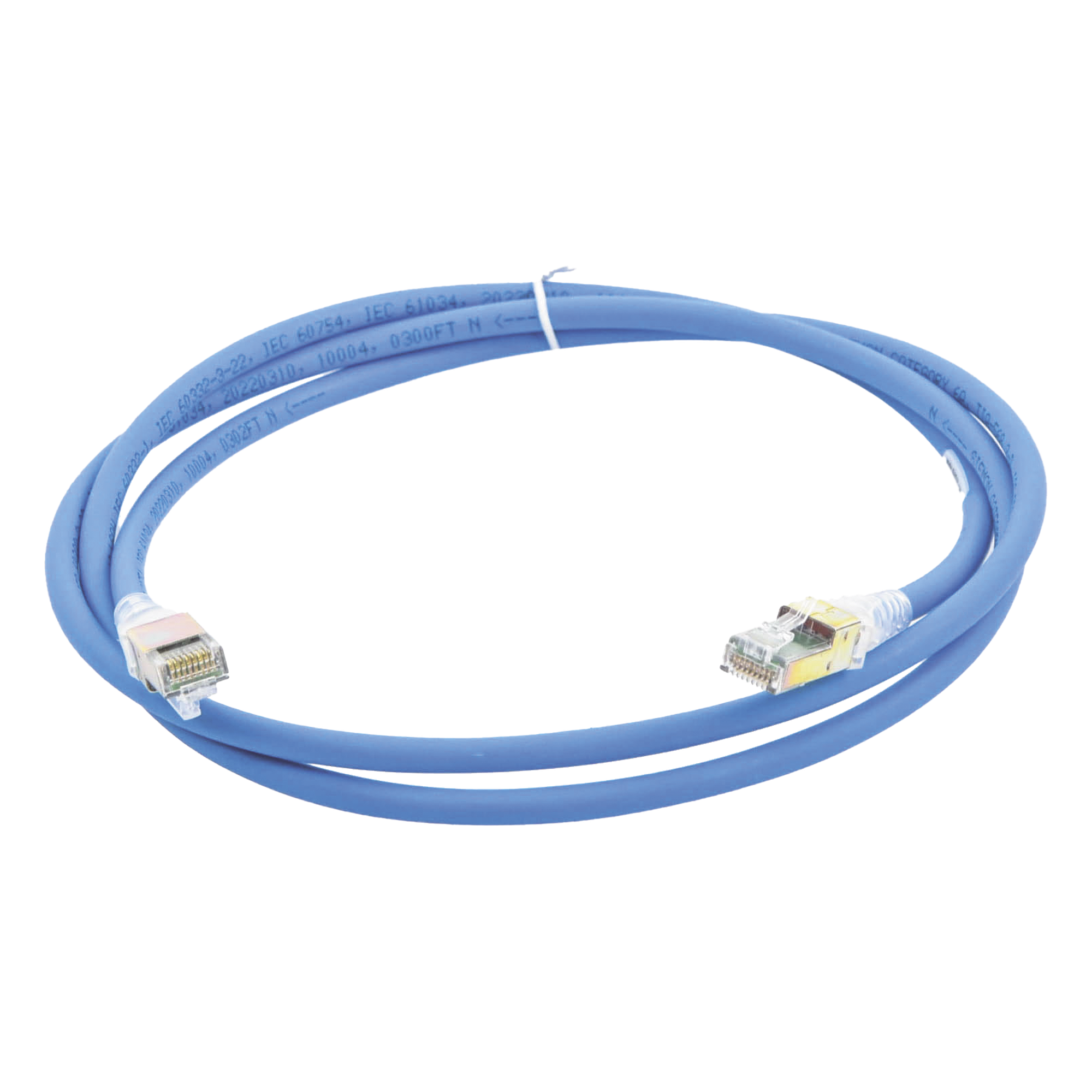 Patch Cord Cat6A UTP / CM / 1.52 m (5 ft) / Doble Aislamiento / 7.37 mm OD / Azul — SIEMON · SKU ZM6A-05-06B