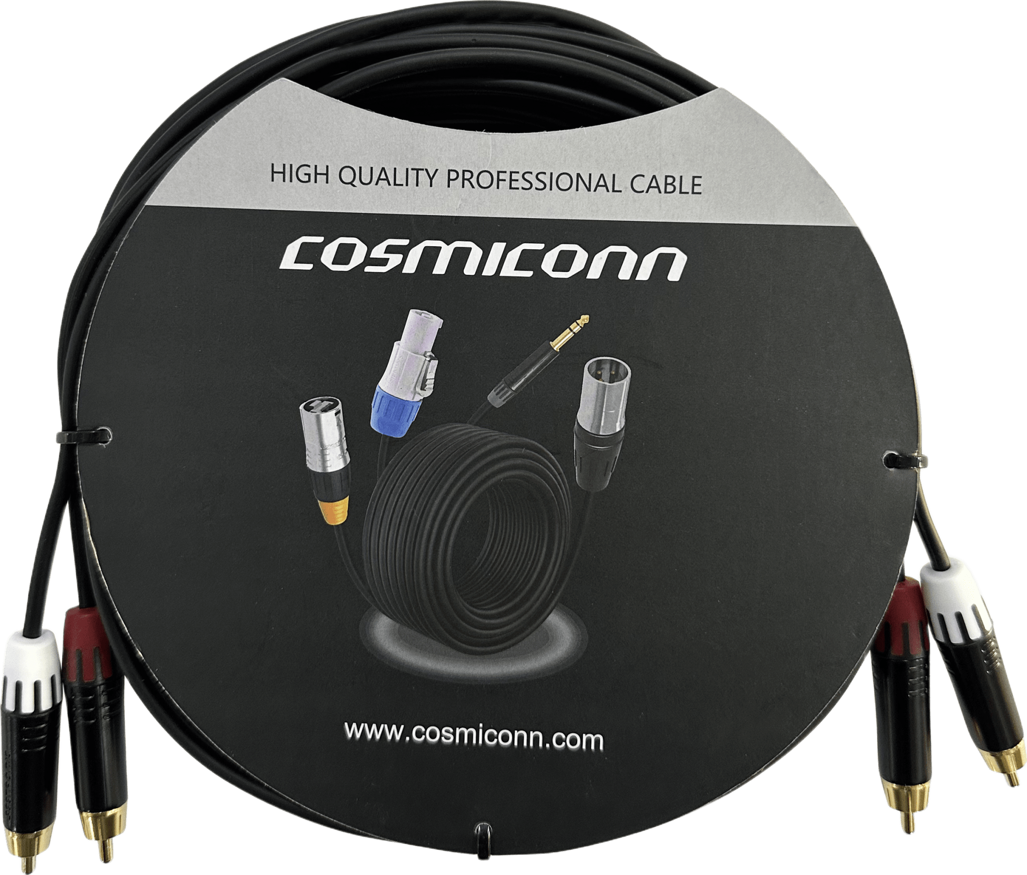 Cable 2 RCA x 2 RCA, conectores negros, con diferenciador de blanco y rojo (2x MT380-RD - 2x MT380-WH), length 5m
