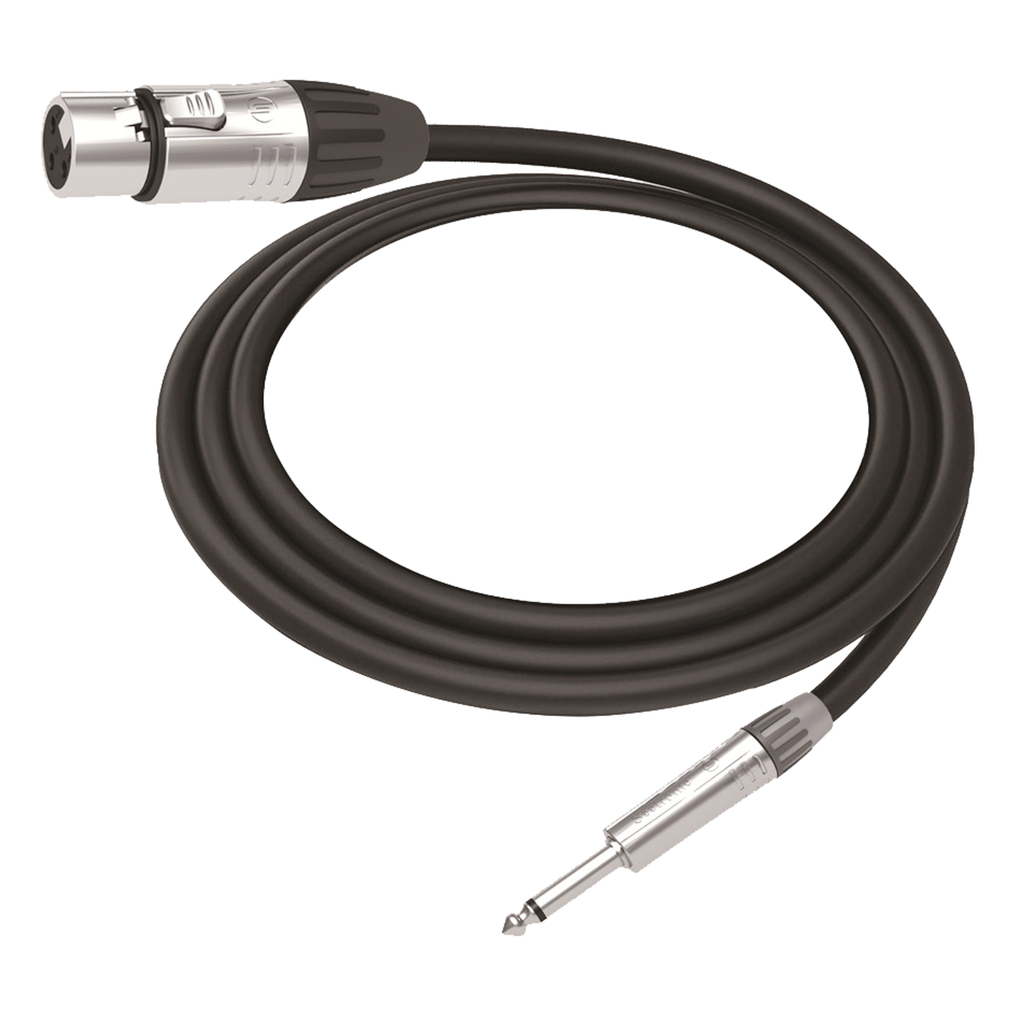 Cable de Audio / XLR 3 Polos Hembra a Plug 1/4 in Mono / 3 m (9.8 ft) / Triple Blindaje / Conectores Seetronic Serie M — COSMICONN · SKU CMC-MF3-PM-L-3M