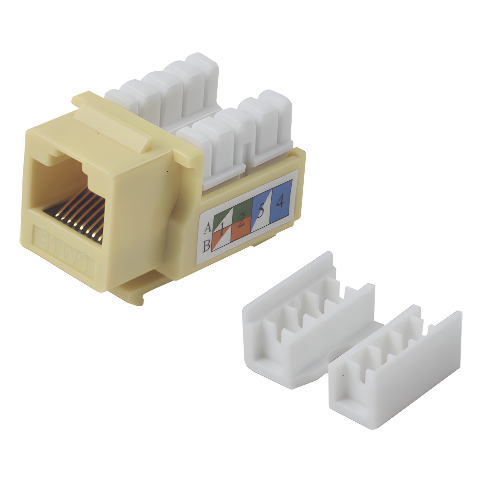 Jack Keystone Cat5e / Terminación 110 Punchdown / RJ45 Sin Blindaje / 90° / 24-26 AWG / Amarillo — LINKEDPRO BY EPCOM · SKU LP-KJ-505-YE