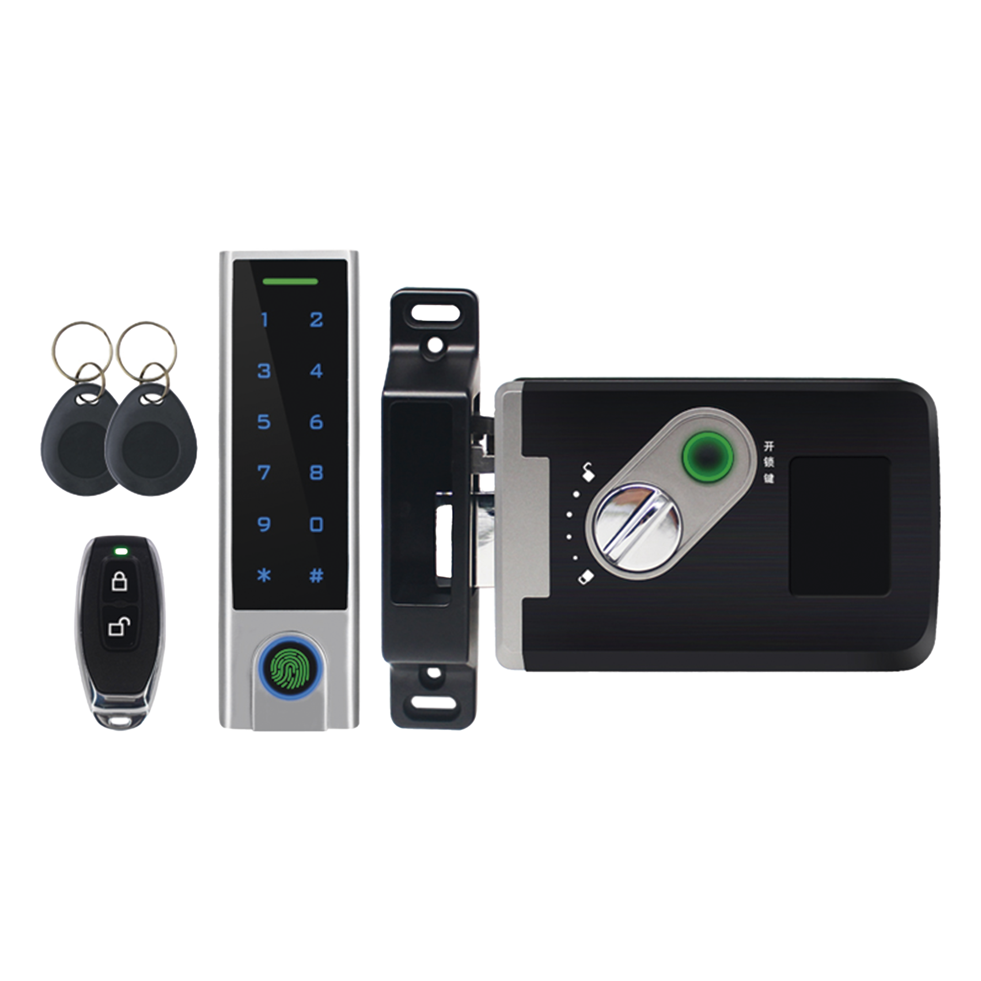 Kit de Cerradura Inteligente Inalámbrica / Teclado Metálico IP65 / 900 Usuarios Tarjeta/PIN / 100 Huellas / Alcance 30 m (98.4 ft) / 433 MHz — ACCESSPRO · SKU ACCESS7-X