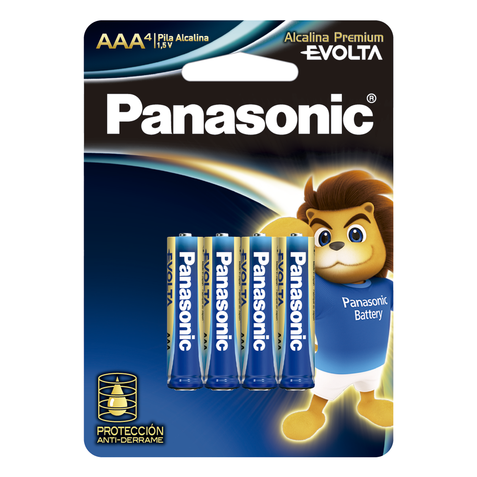 Batería Alcalina AAA / 1.5V / Zinc-Manganeso / No Recargable / Paquete 4 Unidades / -20°C a 55°C / 11 g — PANASONIC · SKU LR03EGL/4B