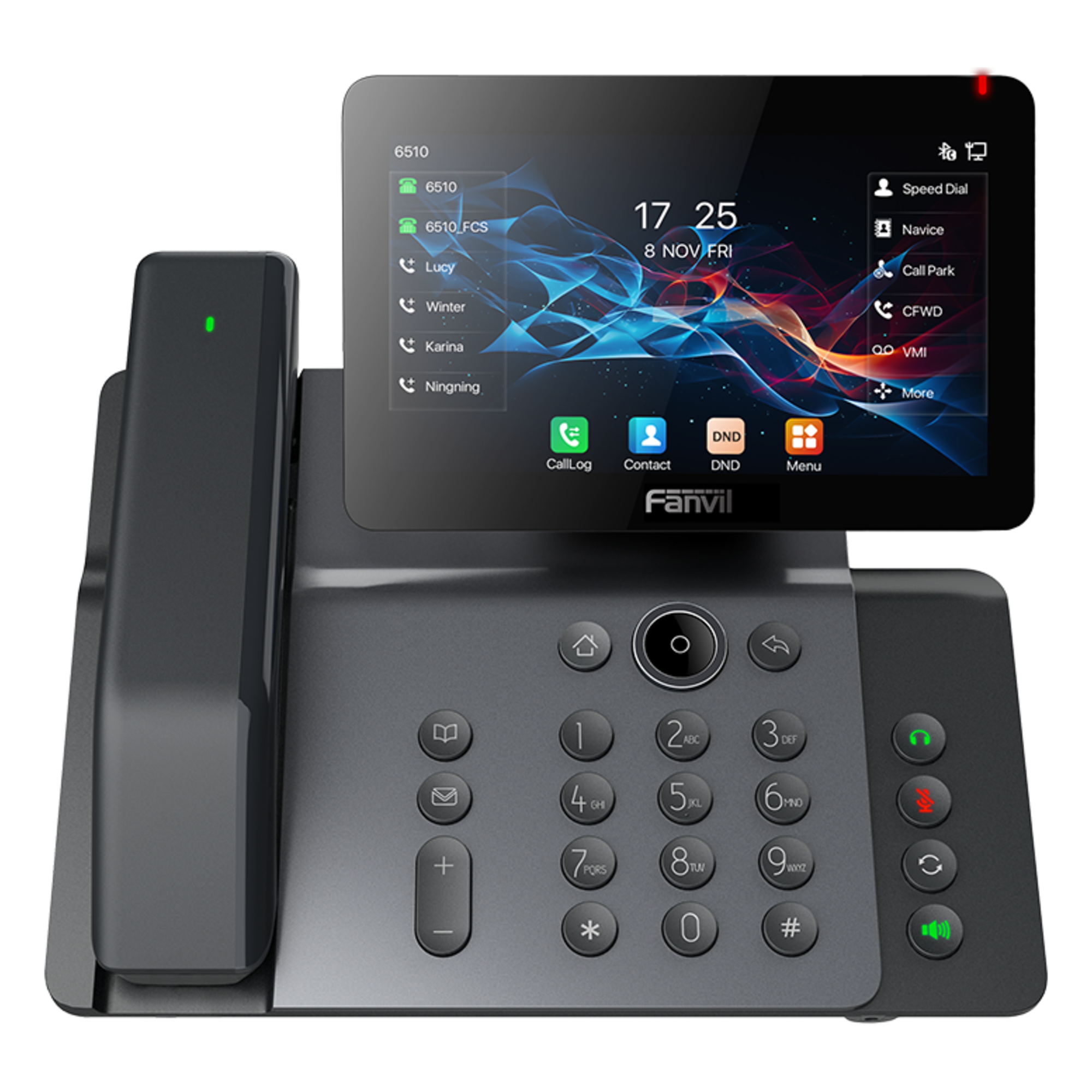 Teléfono IP Ejecutivo / 20 Líneas SIP / Pantalla Táctil IPS 7" / Wi-Fi 6 / Bluetooth 5.4 / Handset Inalámbrico / PoE / Gigabit Dual Ethernet — FANVIL · SKU V66-PRO