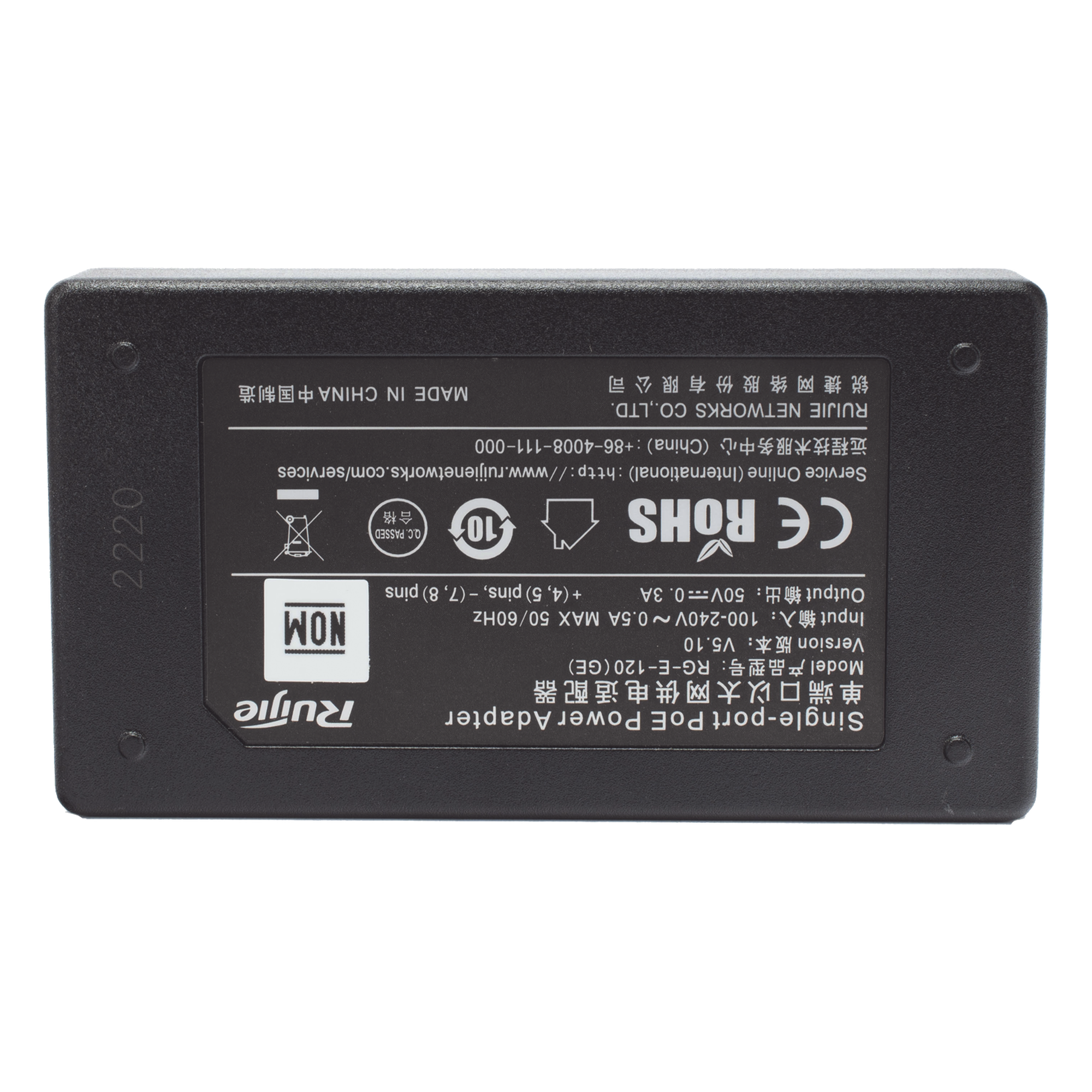 Inyector PoE / 802.3af 15W / 2 Puertos Gigabit / Entrada 100-240V AC / Detección Inteligente PD