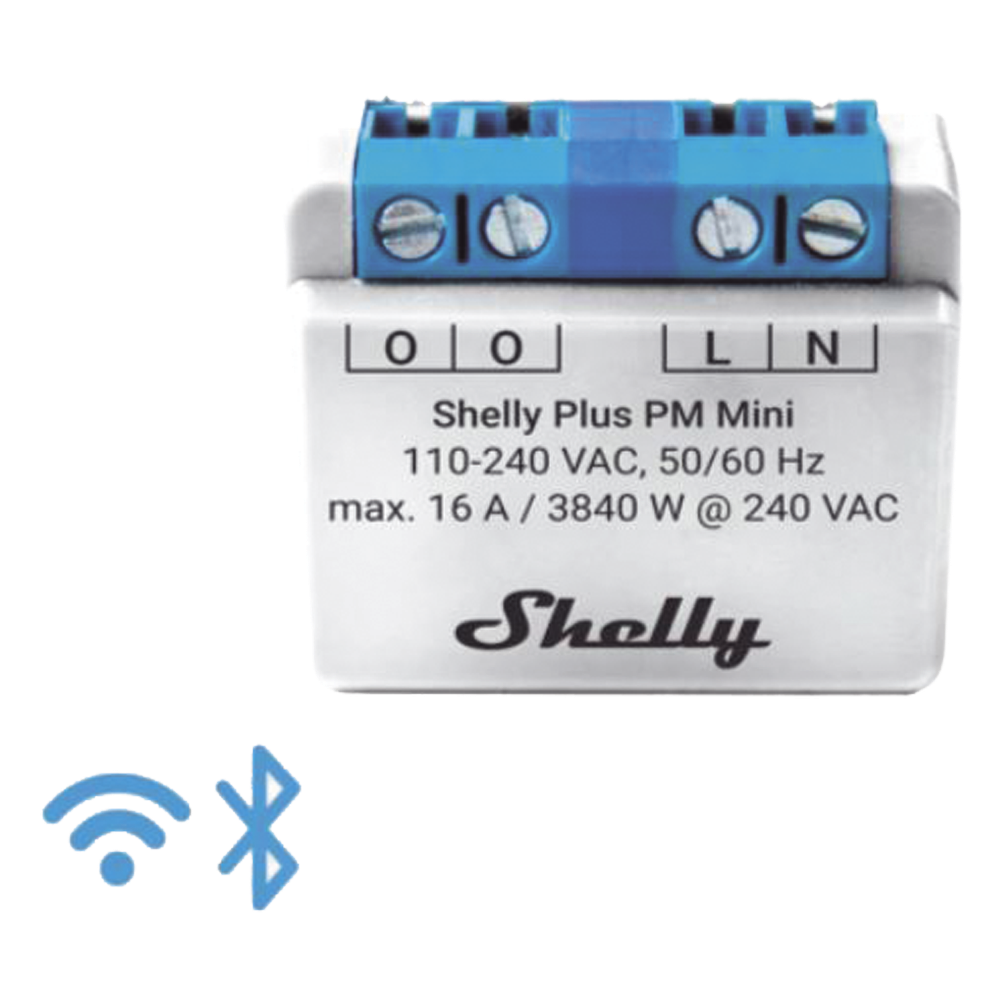Medidor de Potencia Inteligente Wi-Fi / 1 Canal / 16 A / 2.4 GHz / Diseño Ultracompacto / Medición sin Hub — SHELLY · SKU SHELLYPLUSPMMINI