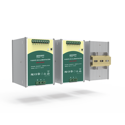 Fuente de Poder Industrial 48 Vcc @ 10A / 480W / Función relay Vcc  / Función de Conexión Paralelo / Riel Din