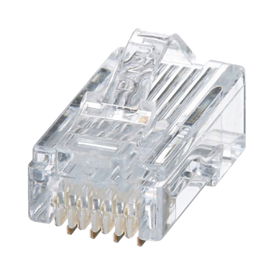 Plug RJ45 Cat5e, Para Cable UTP de Calibres 24-26 AWG, Chapado en Oro de 50 Micras, Paquete de 50 Piezas