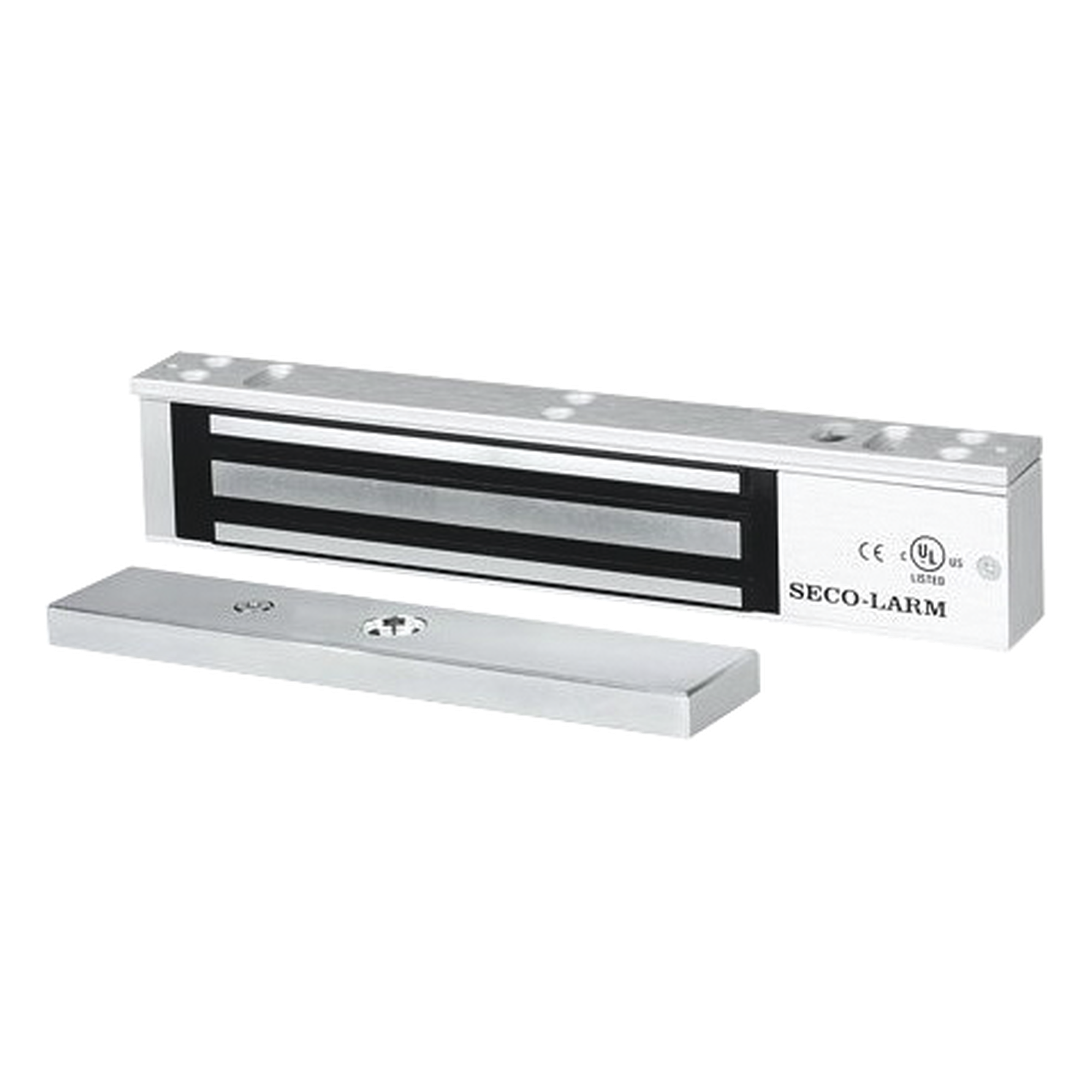 Chapa Magnética Electromagnética / 600 lb (272 kg) / 12/24 VDC Seleccionable / Sensor de Estado de Unión / LED / Uso Interior — ENFORCER SECOLARM · SKU E941SA600PQ