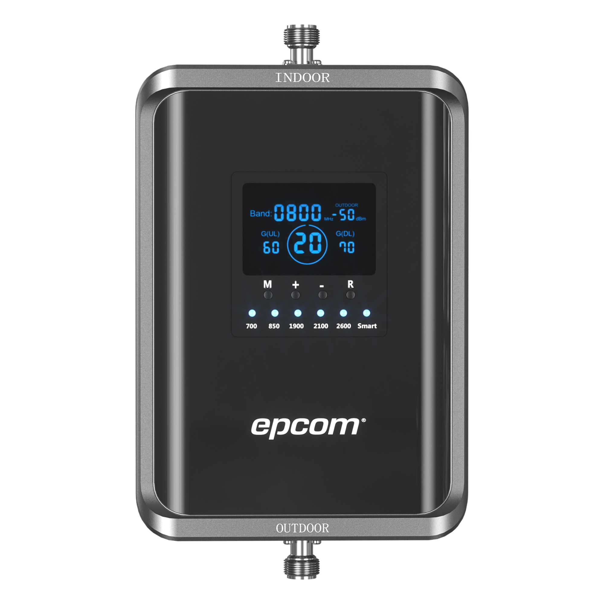 Amplificador Celular 5G / Penta Banda 700-2600 MHz / 70 dB Ganancia / Cobertura 600 m² (6458.3 ft²) / 2G 3G 4G 5G / Sin Configuración