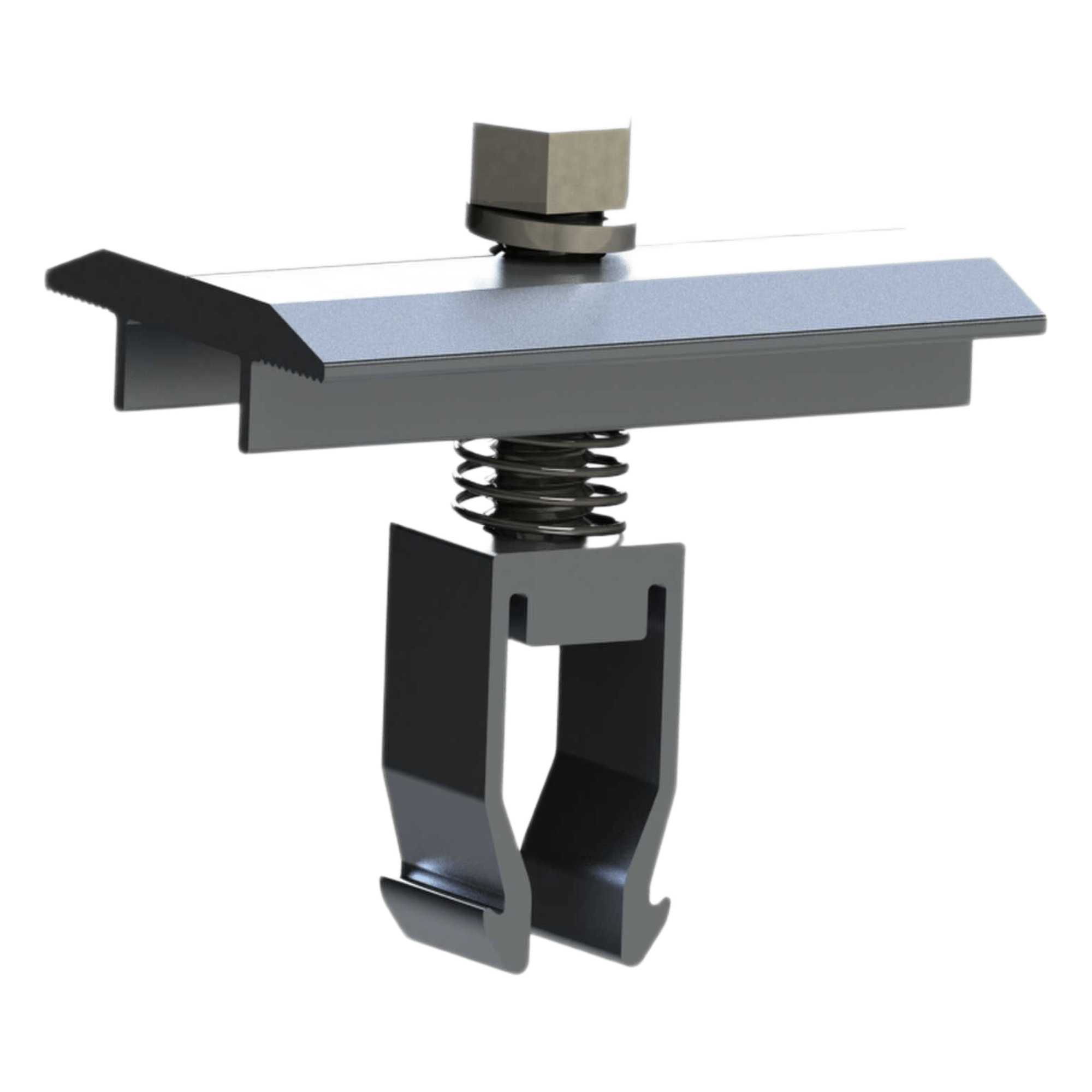 Sujetador intermedio / Aluminio anodizado / Ajuste 25-40 mm / Riel 21 mm / Montaje paneles solares — EPCOM POWERLINE · SKU EPLMC5NTAL50