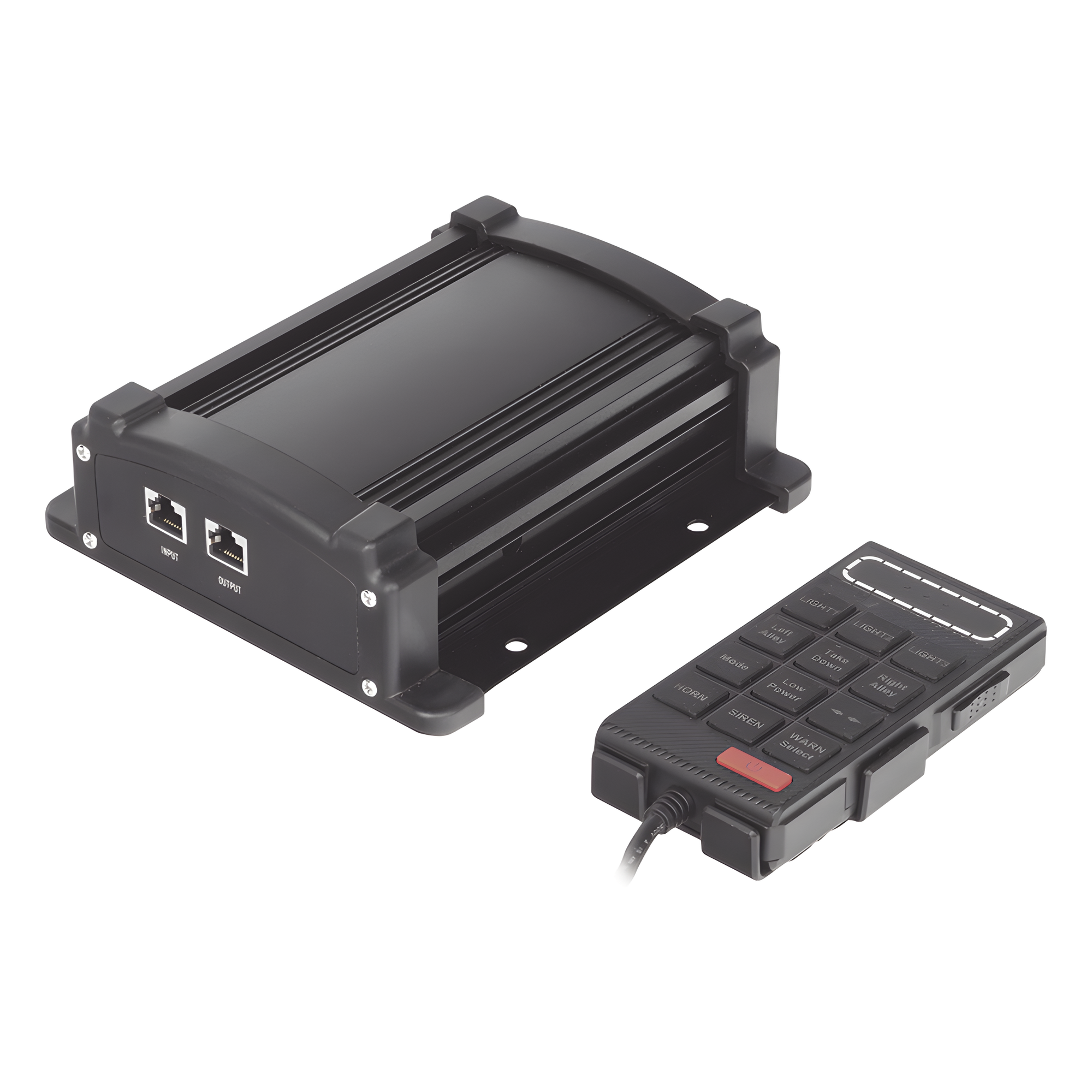 Kit de Equipamiento para Seguridad Pública / Barra LED 132 Hyperlux / Sirena 100W Mono-mando / Bocina 8 Ohms / Control de Tráfico Ámbar / 45 Patrones de Destello