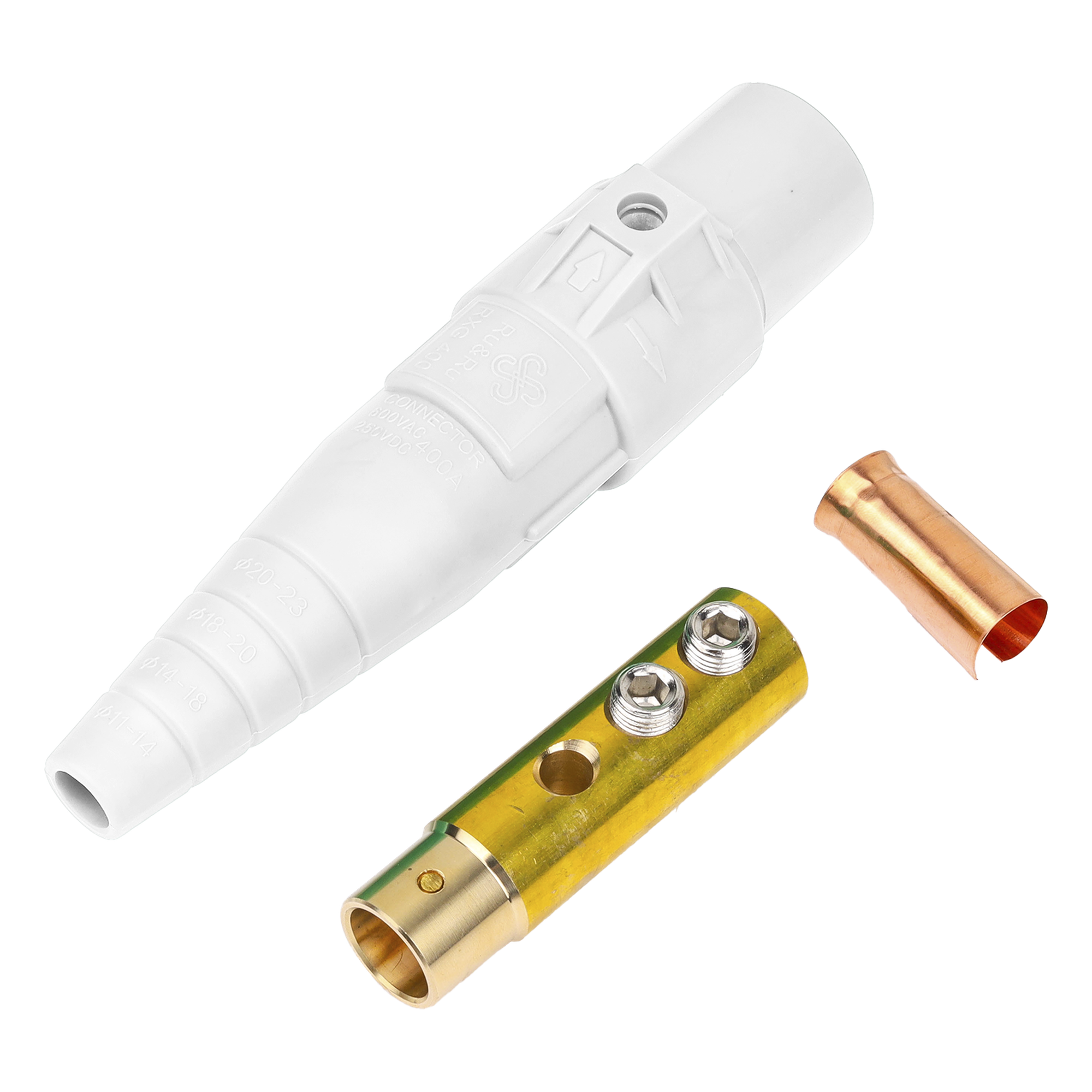 Conector Camlock / 400 A / Hembra / 600V AC / 50-95 mm² / Blanco — EPCOM PROAUDIO · SKU EPCAMLOCK400AFWHITE