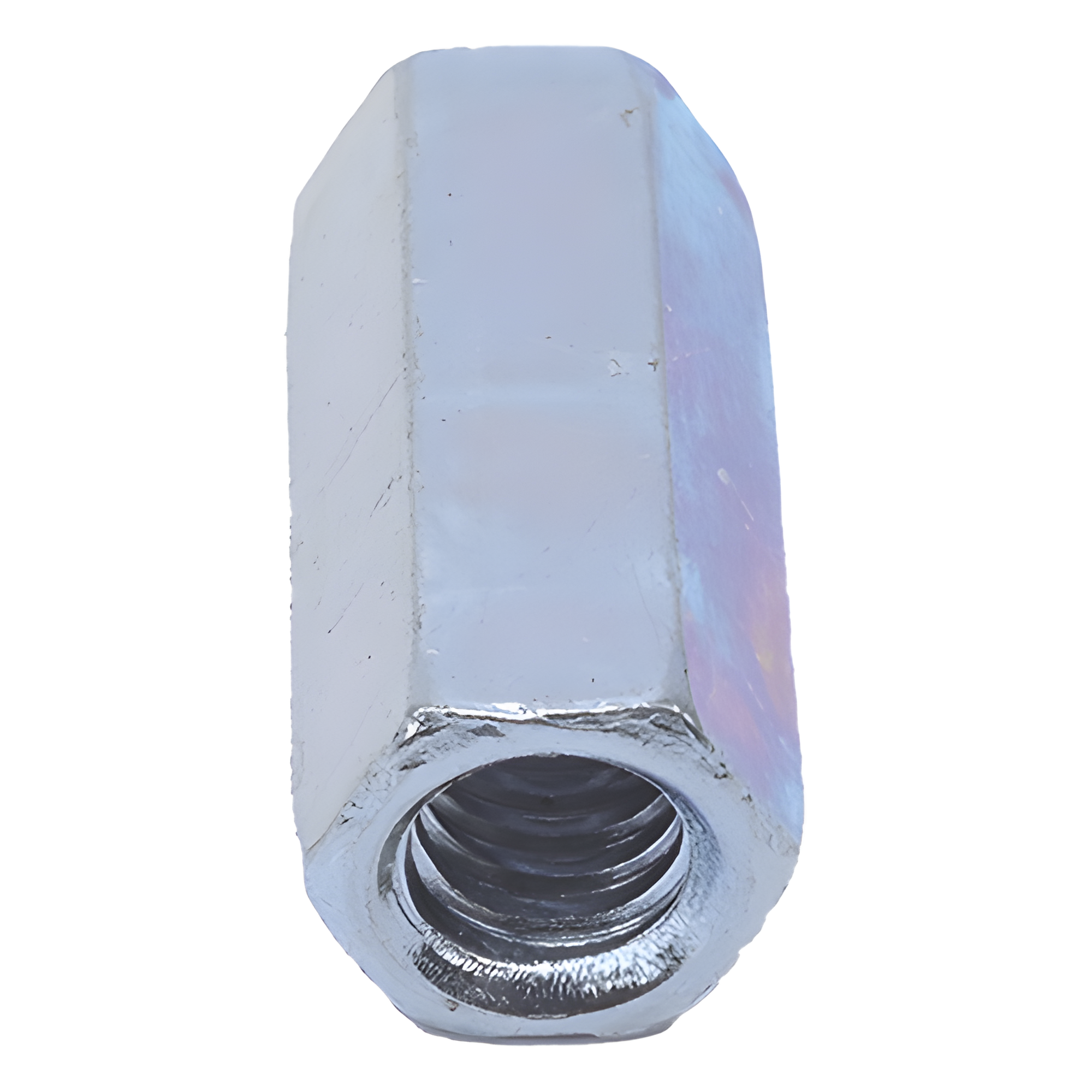 Cople hexagonal roscado cuerda maquina galvanizado de 6.5 mm (1/4")