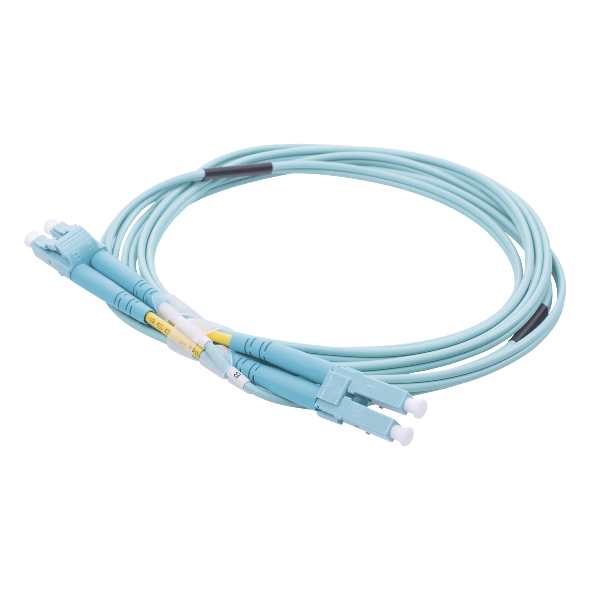 Jumper de Fibra Óptica / Multimodo OM3 50/125 / LC-LC Dúplex / OFNR Riser / 2.0 mm / 2 m (6.56 ft) / Aqua — LINKEDPRO BY EPCOM · SKU LP-FOM3-LCLC-R02
