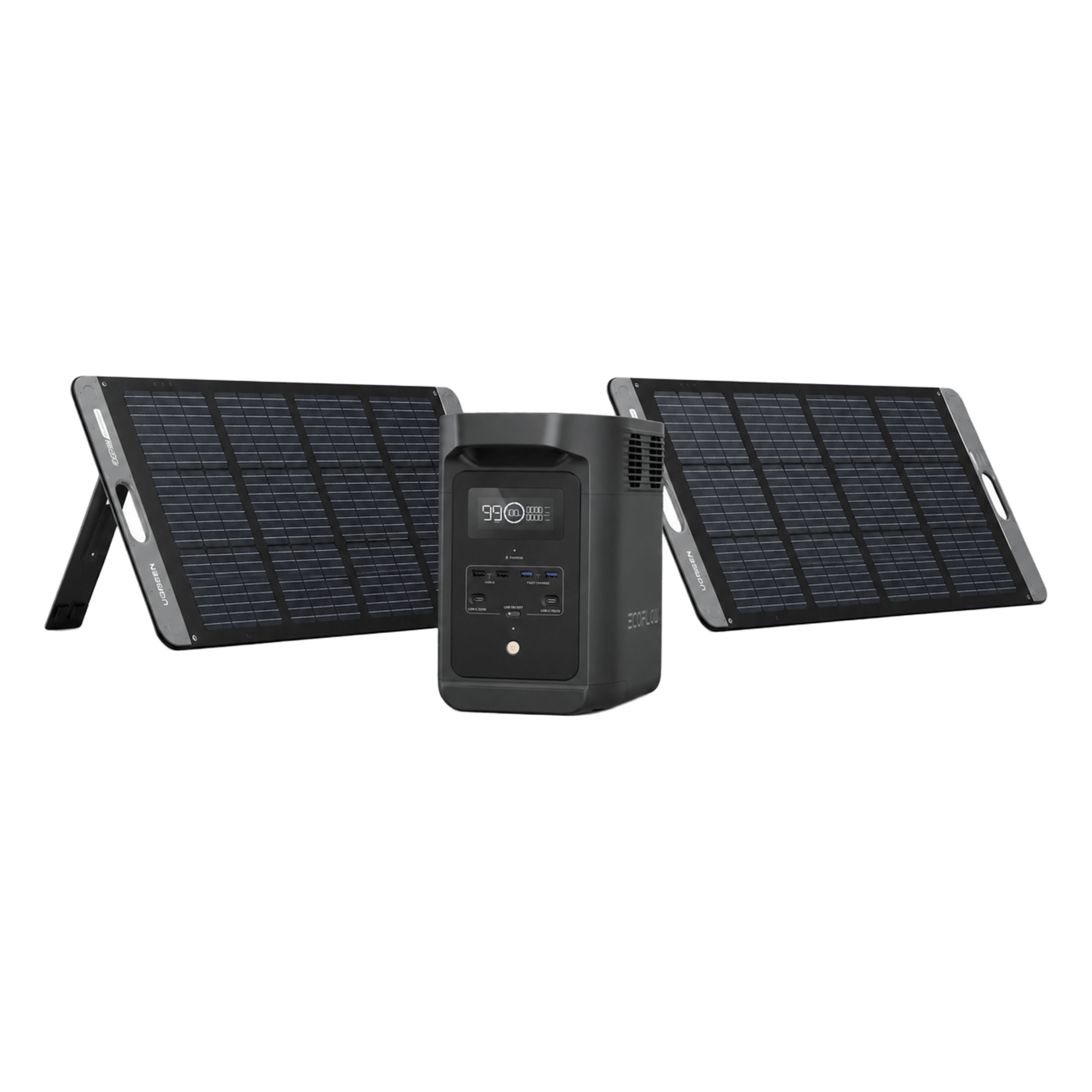Kit de Energía Portátil / 980 Wh / Salida AC 500 W (X-Boost 650 W) / Panel Solar 200 W / Batería LiFePO4 / UPS Inteligente — UGREEN · SKU KITE98015114