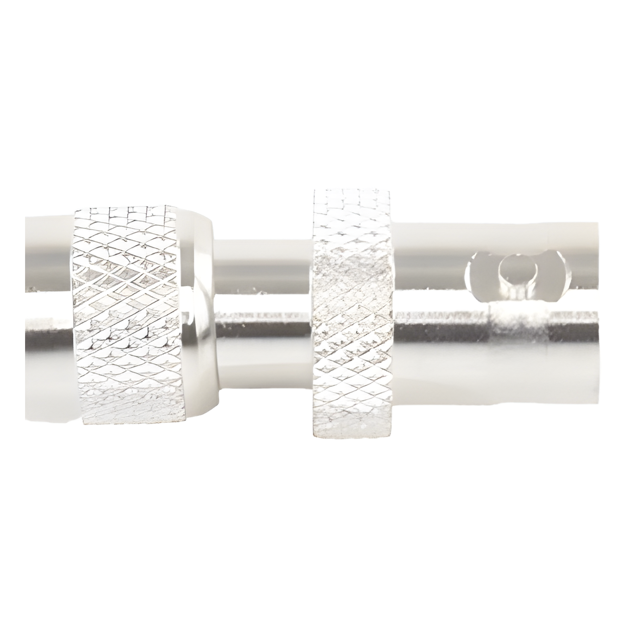 Adaptador de Conector / Mini UHF Macho a BNC Hembra / Montaje en Línea / Cuerpo Bronce Niquelado / Contacto Oro / Aislante Teflón