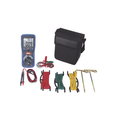 KIT de Medidor de Resistencia a Tierra Digital ( Terrómetro ), a 3 hilos  CAT III / 1000 V.
