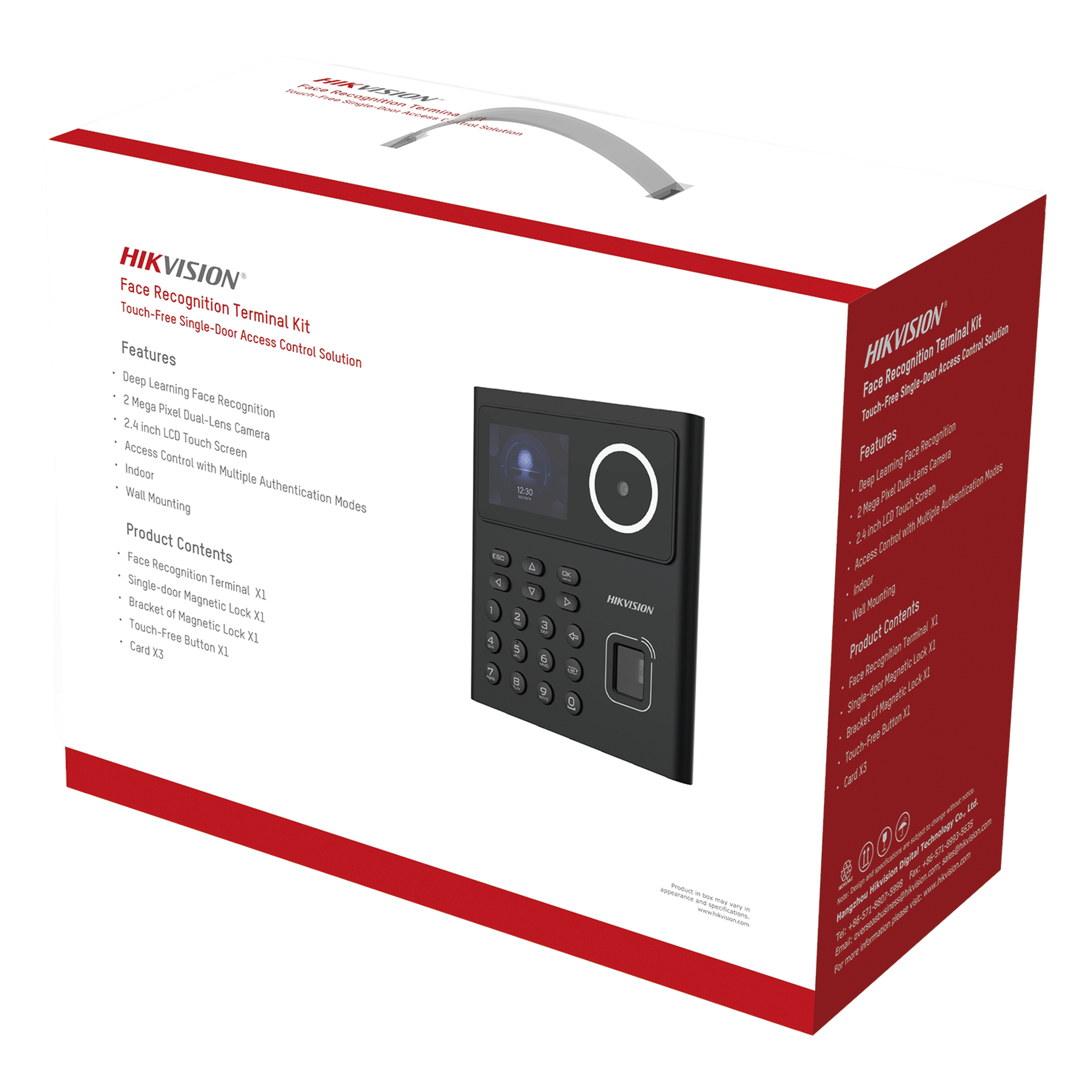 Kit de Control de Acceso Biométrico / Reconocimiento Facial 500 Rostros / Huella y Tarjeta MIFARE 1,000 / Detección 0.3 a 2 m (0.98 a 6.56 ft) / Alimentación 12V CC Incluida / Interior — HIKVISION · SKU DS-KAS320