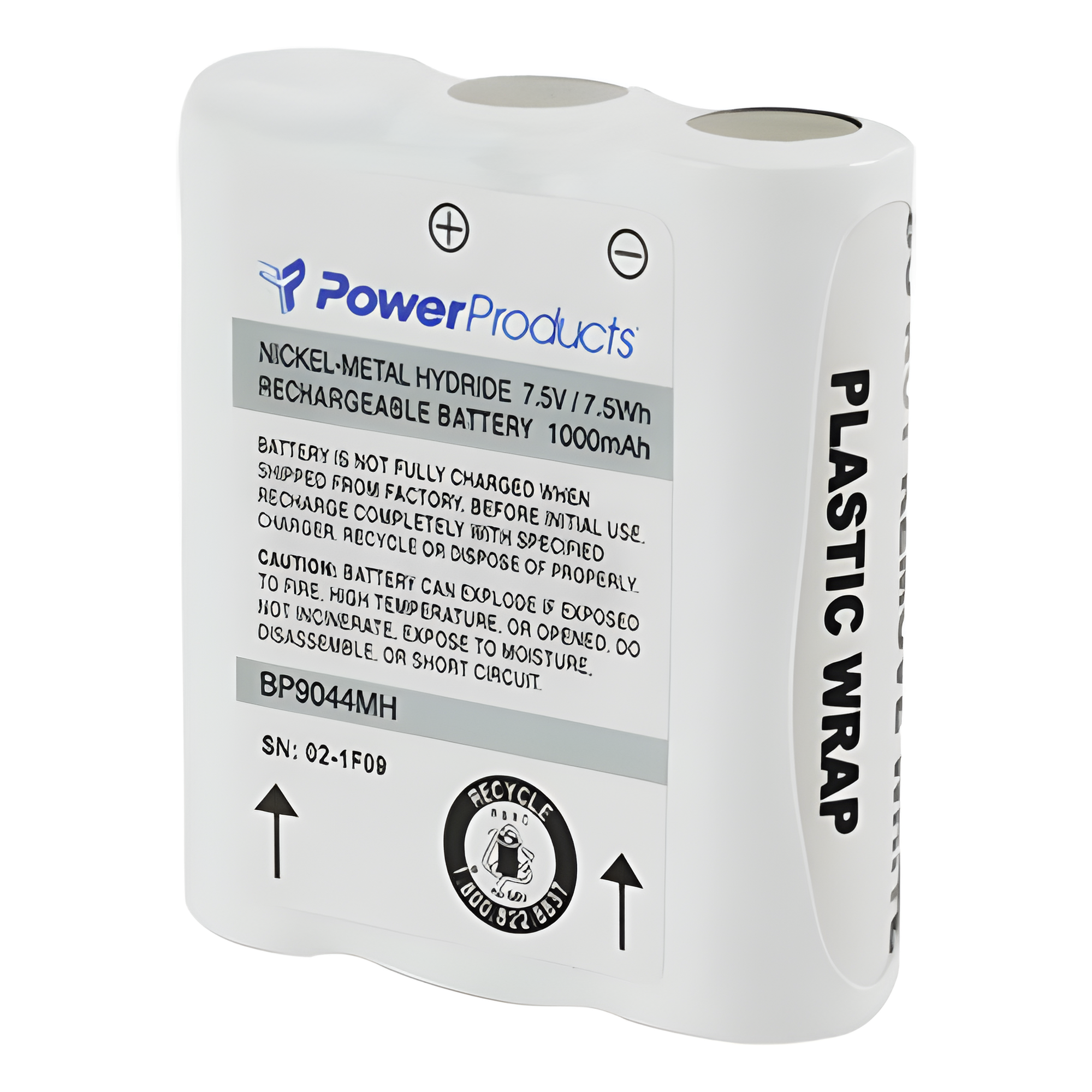 Batería Ni-MH / 1000 mAh / 7.5 V / 500 Ciclos / -10°C a +65°C / Termoretráctil / Radios Motorola — POWER PRODUCTS · SKU PP-HNN9044MH