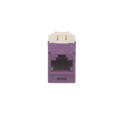 Conector Jack RJ45 Estilo TG, Mini-Com, Categoría 6, de 8 Posiciones y 8 Cables, Color Violeta