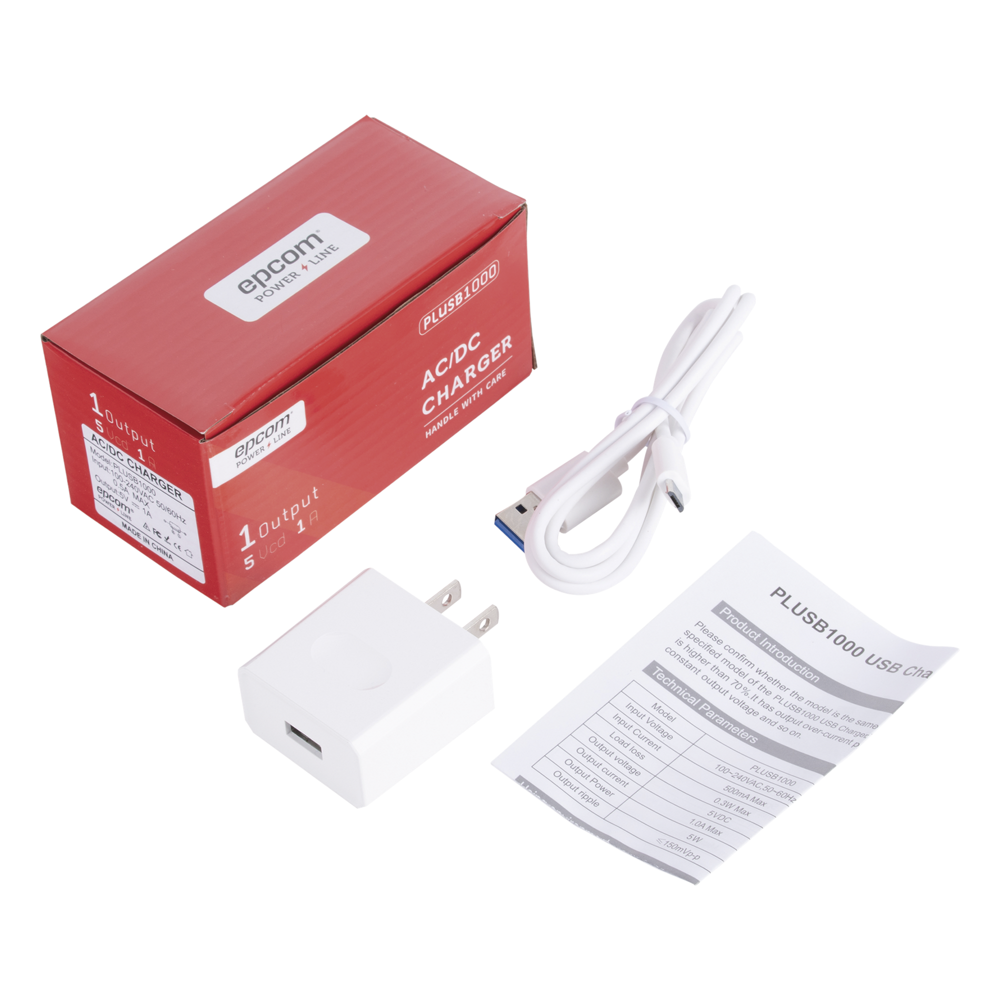Cargador Micro-USB Profesional de 1 Puerto / 5 VCC / 1 Amper Para Smartphones y Tablets / Voltaje de Entrada de 100-240 VCA