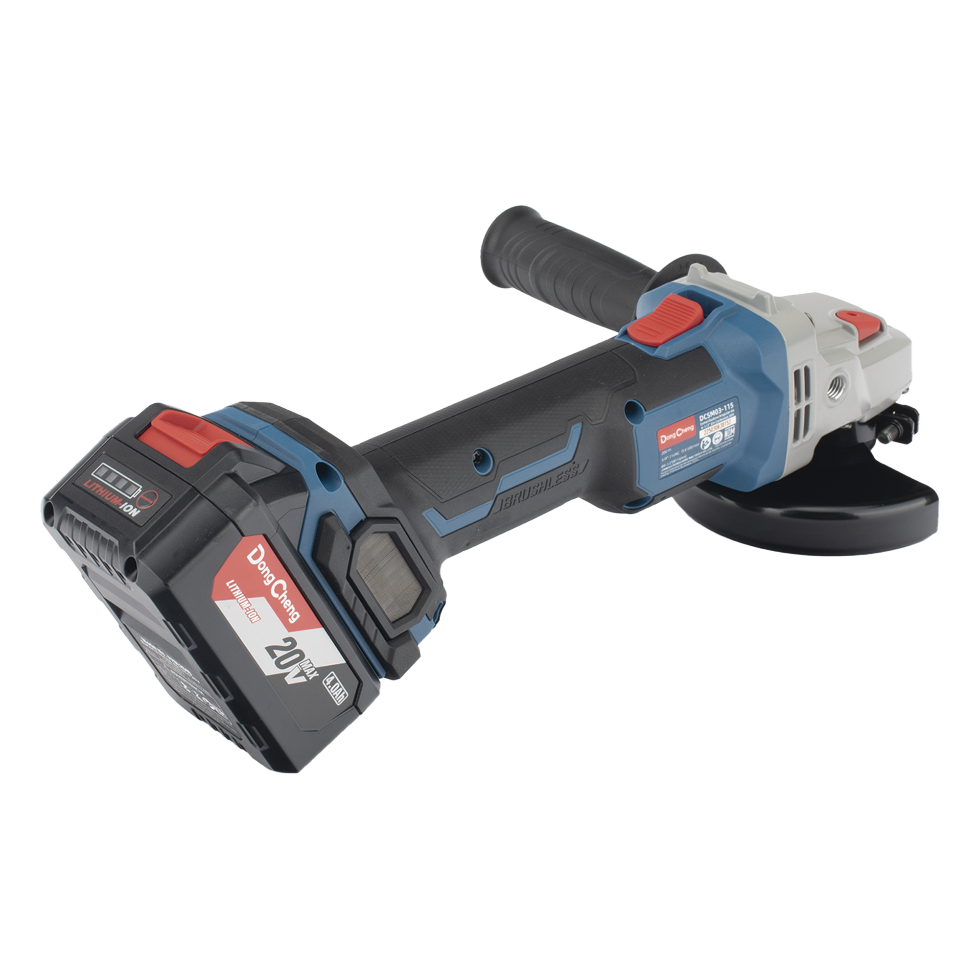 Amoladora Angular de 20Vcc, Disco de 4-1/2 in, Incluye 2 Baterías de 4.0Ah, Cargador y Estuche