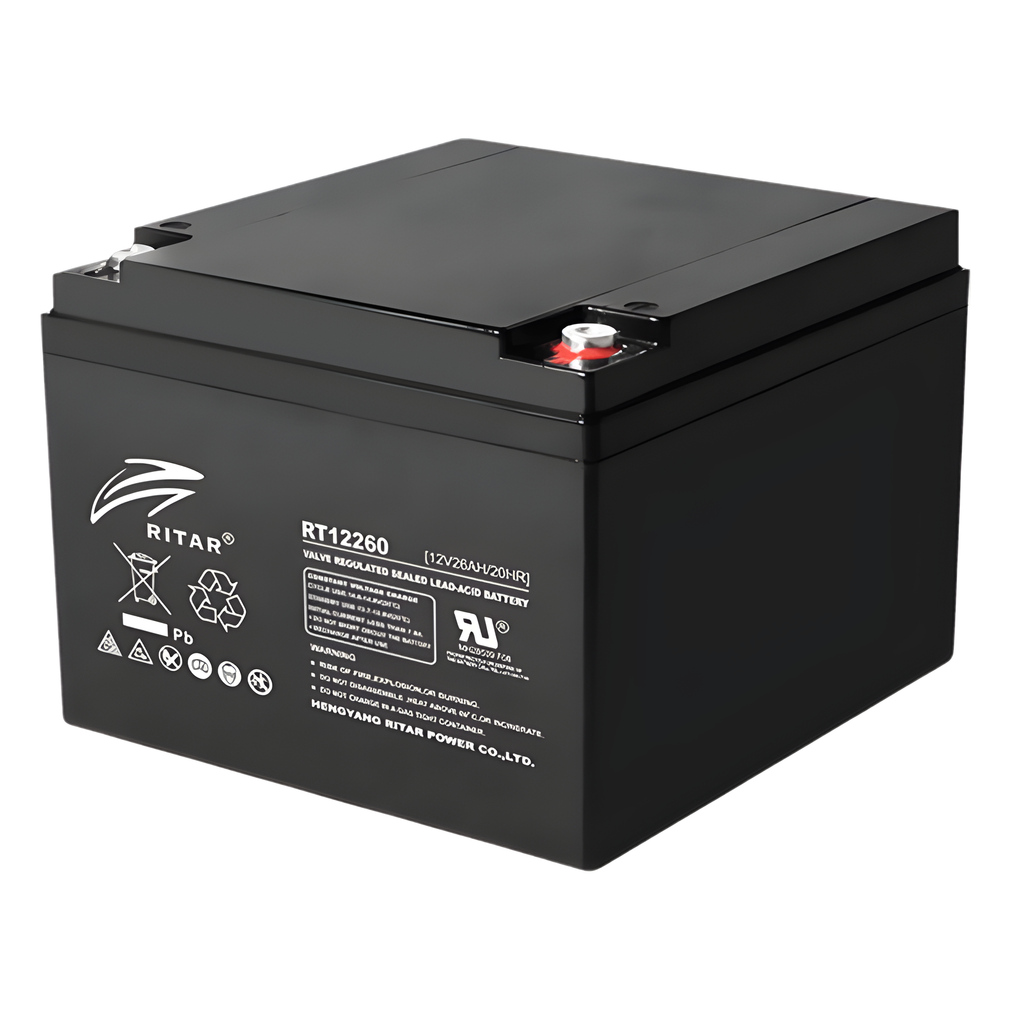 Batería VRLA / 12Vcc / 26Ah / Vida Útil 6-8 Años / Rango -20°C a 60°C / Descarga 260A (5s) — CYBERPOWER · SKU RB1226