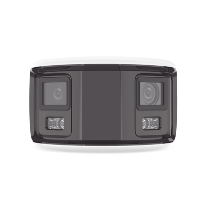 [FlexVu] [PROTECCIÓN ACTIVA] Bala IP Panorámica 8 Megapixel (4K) / 2 Lentes 4 mm (180°) / Imagen a Color 24/7 (ColorVu) / PoE / WDR 130° / IP67 / ACUSENSE / Luz Estroboscópica y Alarma Audible / 40 mts Luz Blanca / Micro SD