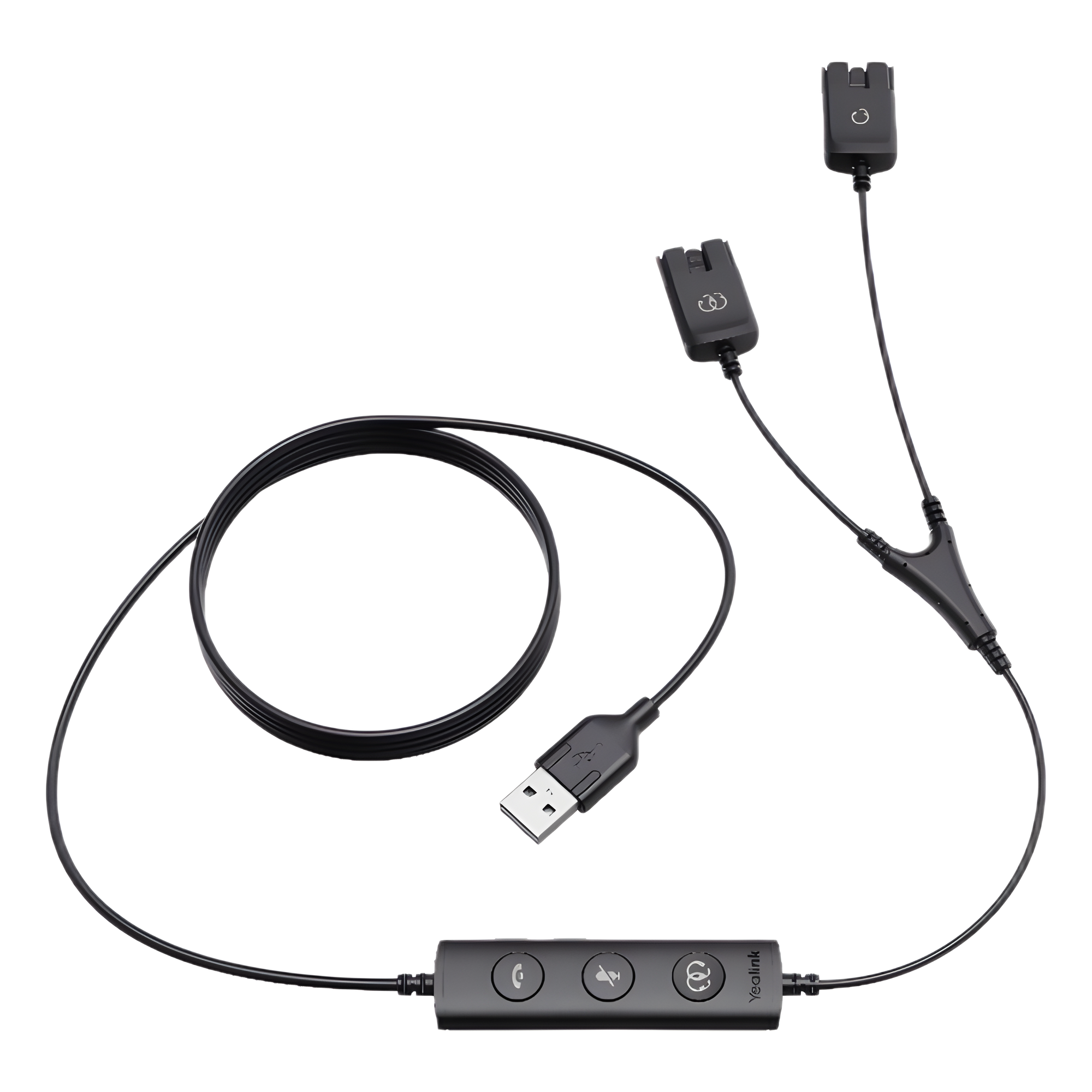 Cable Entrenador en Y / Conexión Dual de Diademas / Compatible Serie YHS / Uso Profesional Continuo — YEALINK · SKU USB/QD-TRAINER-CABLE(1PCS)