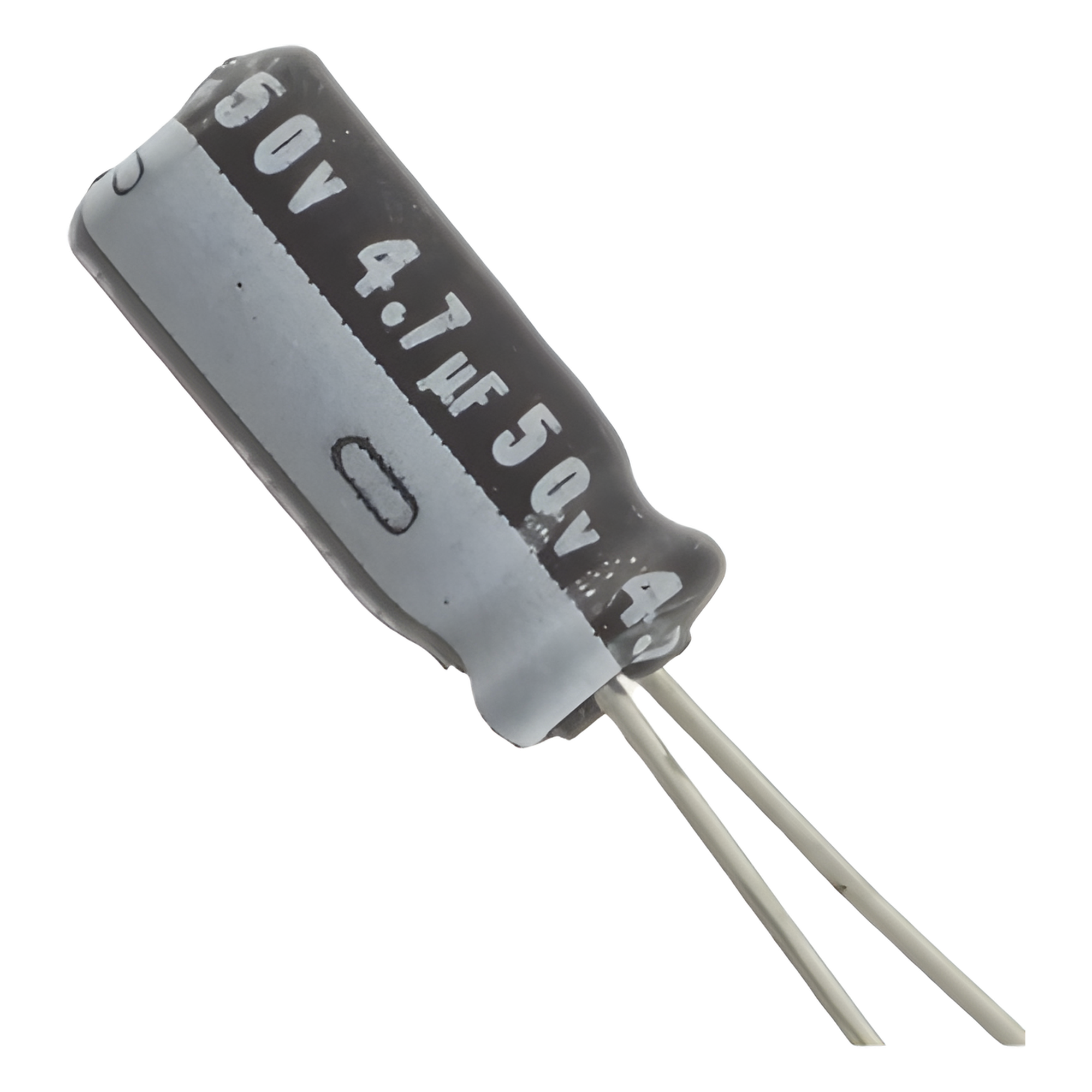 Capacitor Electrolítico / 4.7 µF / 50 Vcc / Radial / 105 °C / 5 x 11.7 mm — SYSCOM PARTS · SKU CE4.7/50V