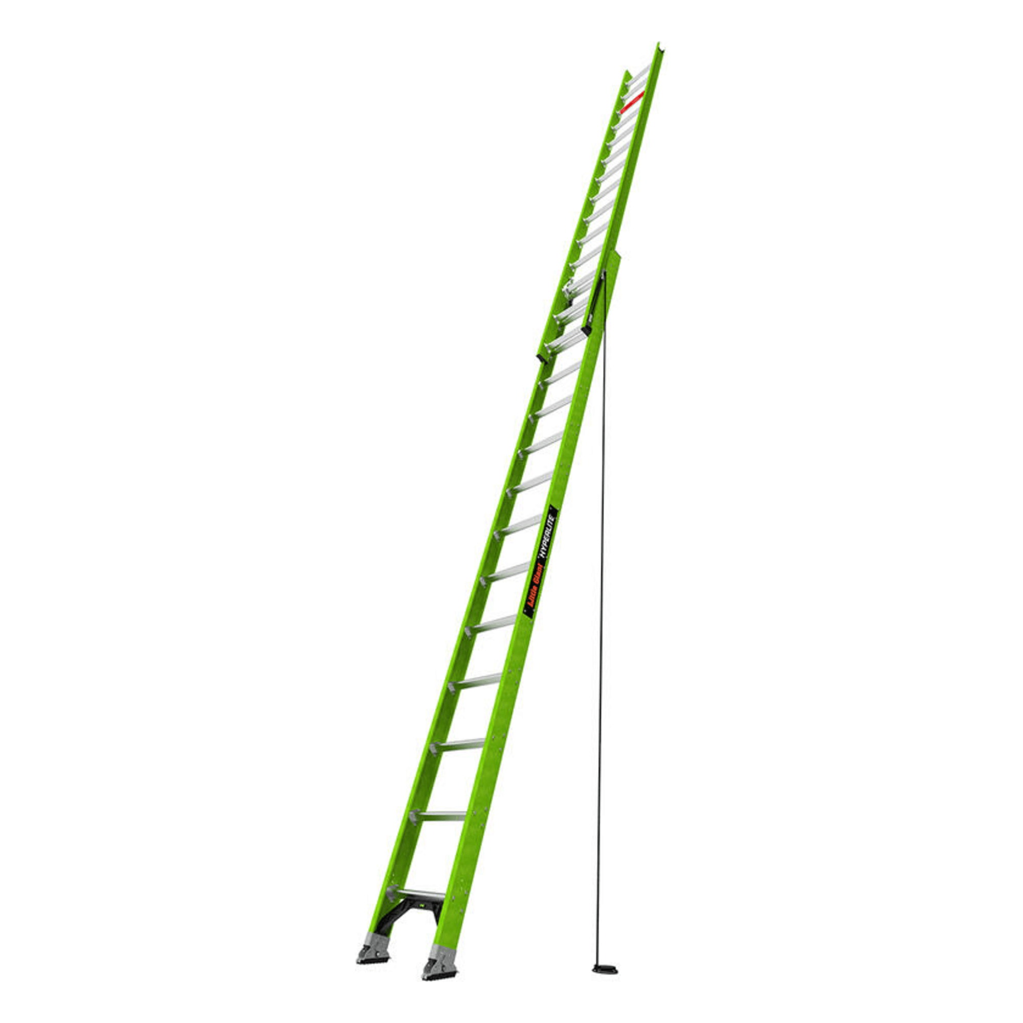 Escalera de Extensión / Aluminio + Fibra de Vidrio / 8.5 m (27.9 ft) / Capacidad 136 kg / Peso 24.31 kg / Escalones Antifatiga / Sistema de Polea Reducido