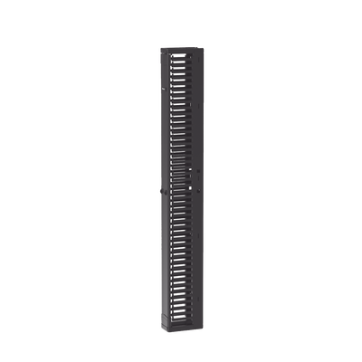 Organizador Vertical PatchRunner™, Sencillo (Solo Frontal), Para Rack Abierto de 45 Unidades, 6 in de Ancho, Color Negro