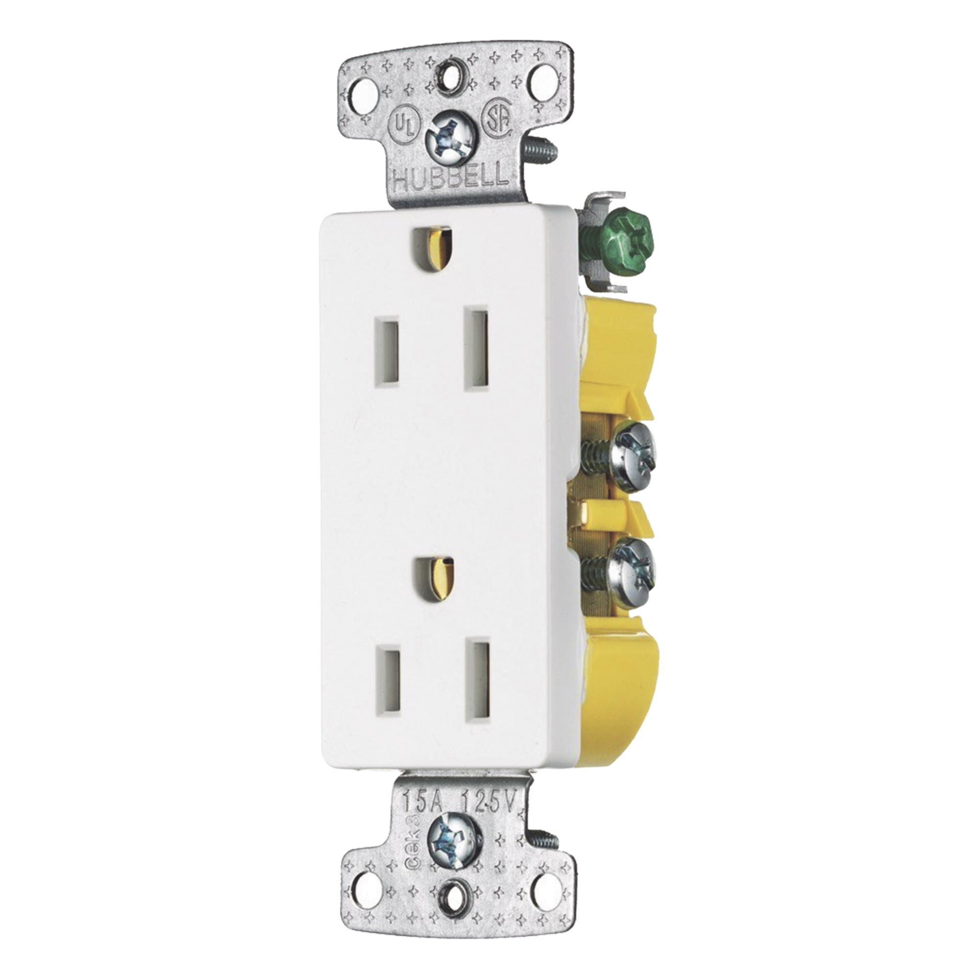Contacto Duplex Decorador / 15A / 125V / 2 Polos 3 Hilos / NEMA 5-15R / Blanco — HUBBELL · SKU HUB-RRD15W