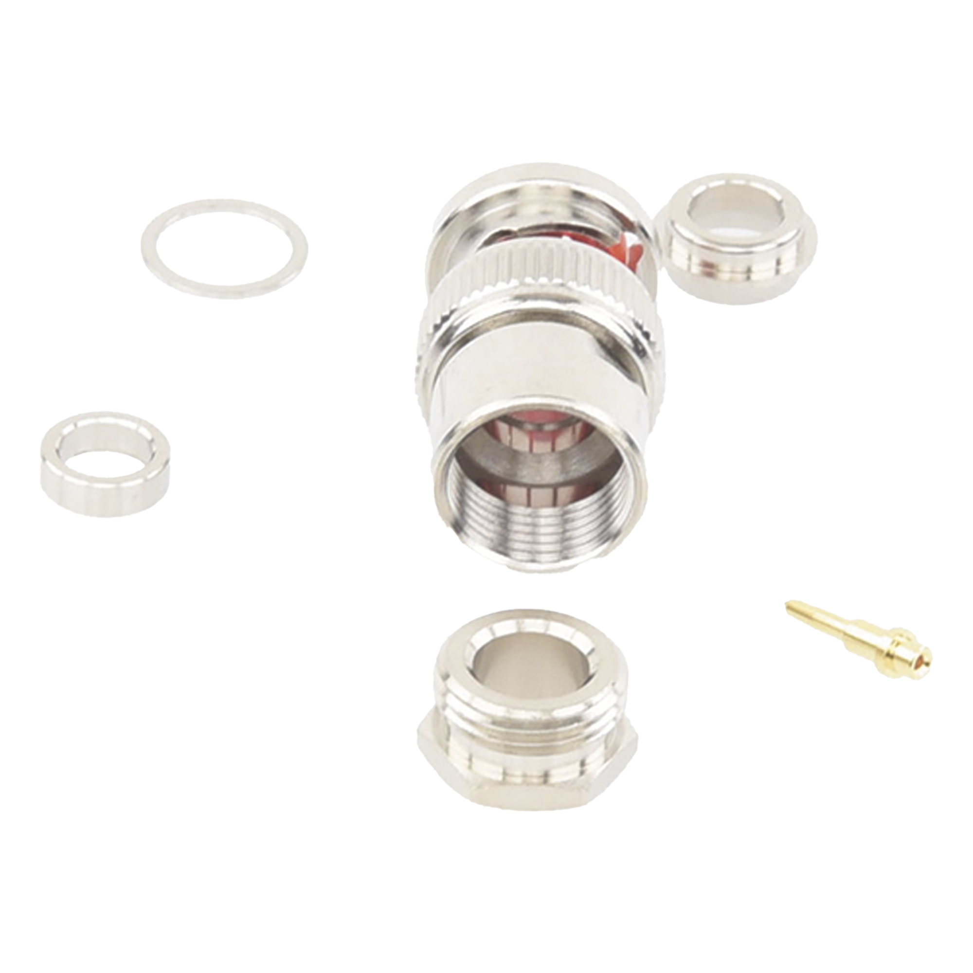 Conector BNC Macho / Rosca / RG-59/U / 75 Ohm / Níquel-Oro-Teflón / 14.8 x 24 mm