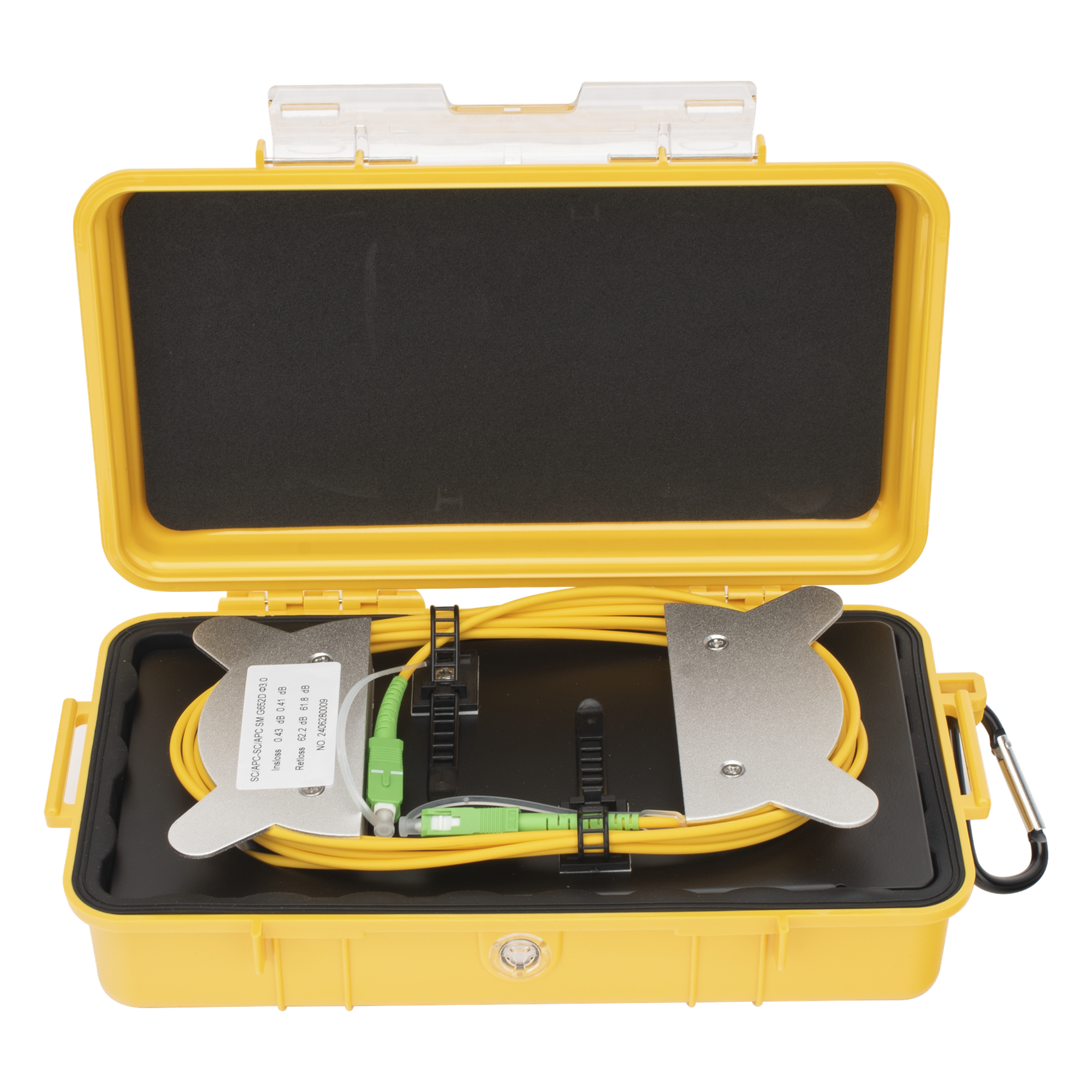 Bobina de Lanzamiento OTDR / Fibra Monomodo / 1 km (3280.8 ft) / Conectores SC/APC / Carcasa Resistente — LINKEDPRO BY EPCOM · SKU LP-LC-SM-1KM