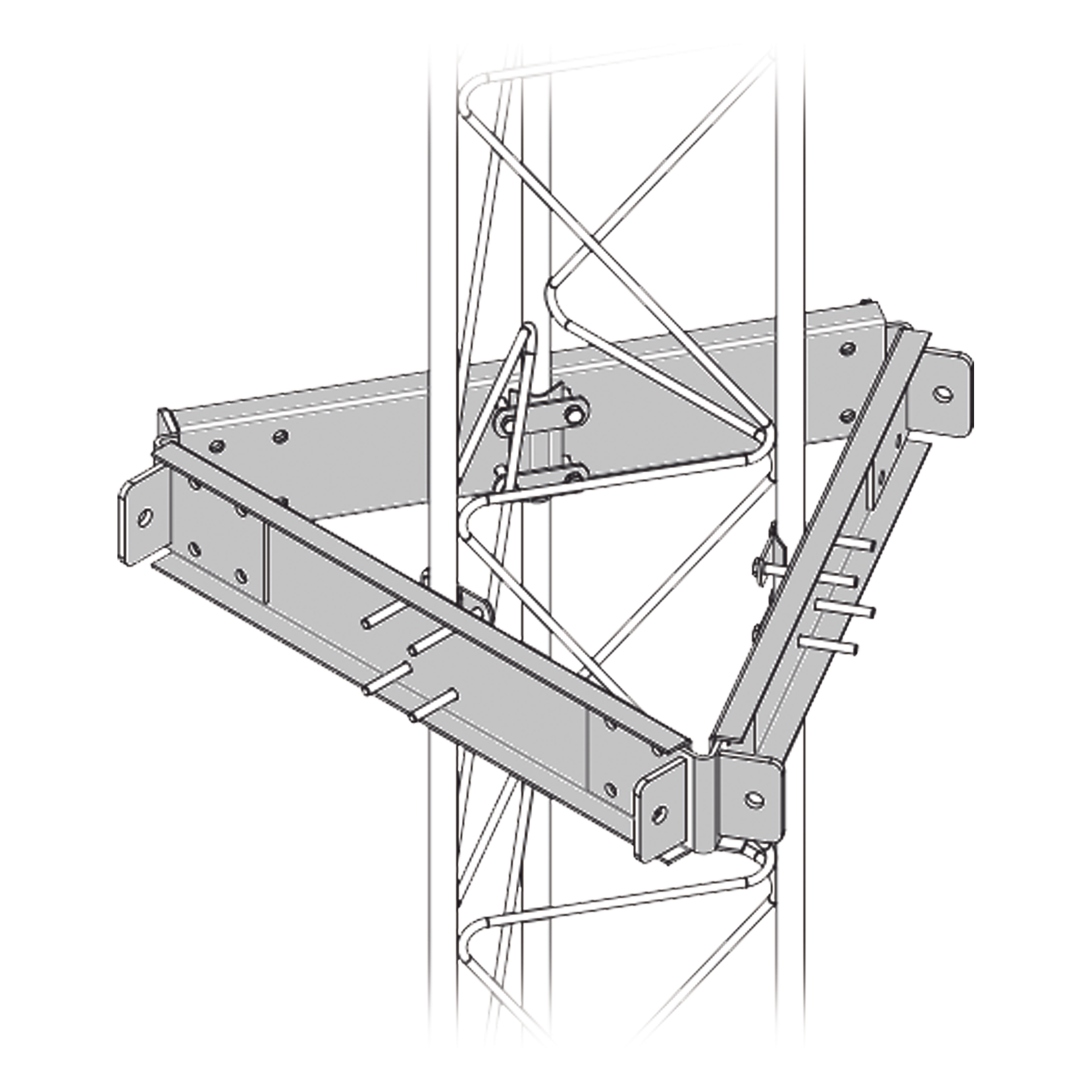 Estabilizador de Torre / 6 Puntos de Sujeción / Acero Galvanizado en Caliente / Antitorsión / Viento Severo / Antenas >1 m — SYSCOM TOWERS · SKU SEST-30G