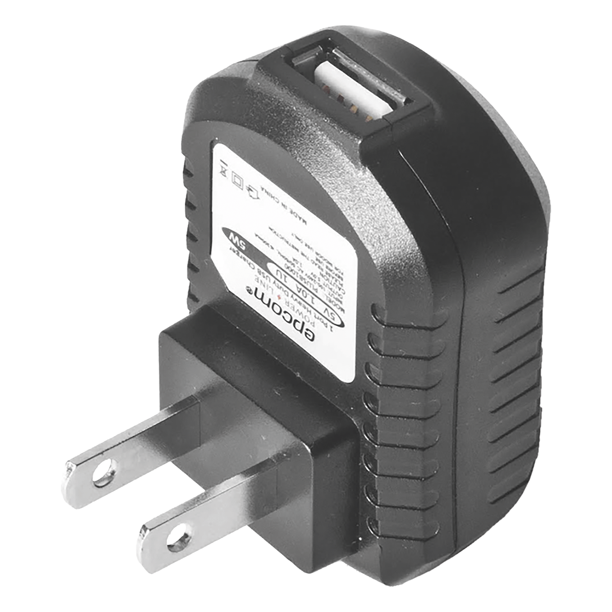 Cargador USB Profesional / 1 Puerto / 5 Vcc / 1 A / Entrada Universal 100-240 Vca / Protección Integrada — EPCOM POWERLINE · SKU PLUSB1000