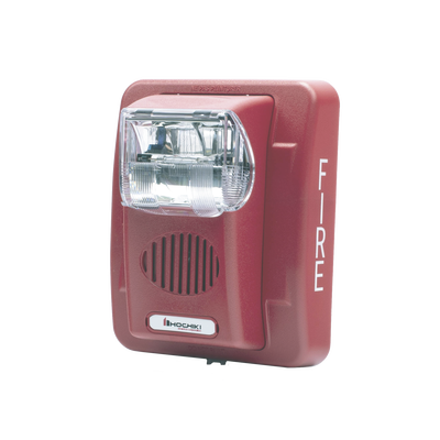 Sirena Estrobo, 24 Vcd, Multi-Candela 15 hasta 110 cd, Montaje En Pared, Color Rojo, Serie HEC3 (0500-06020), Hochiki 
