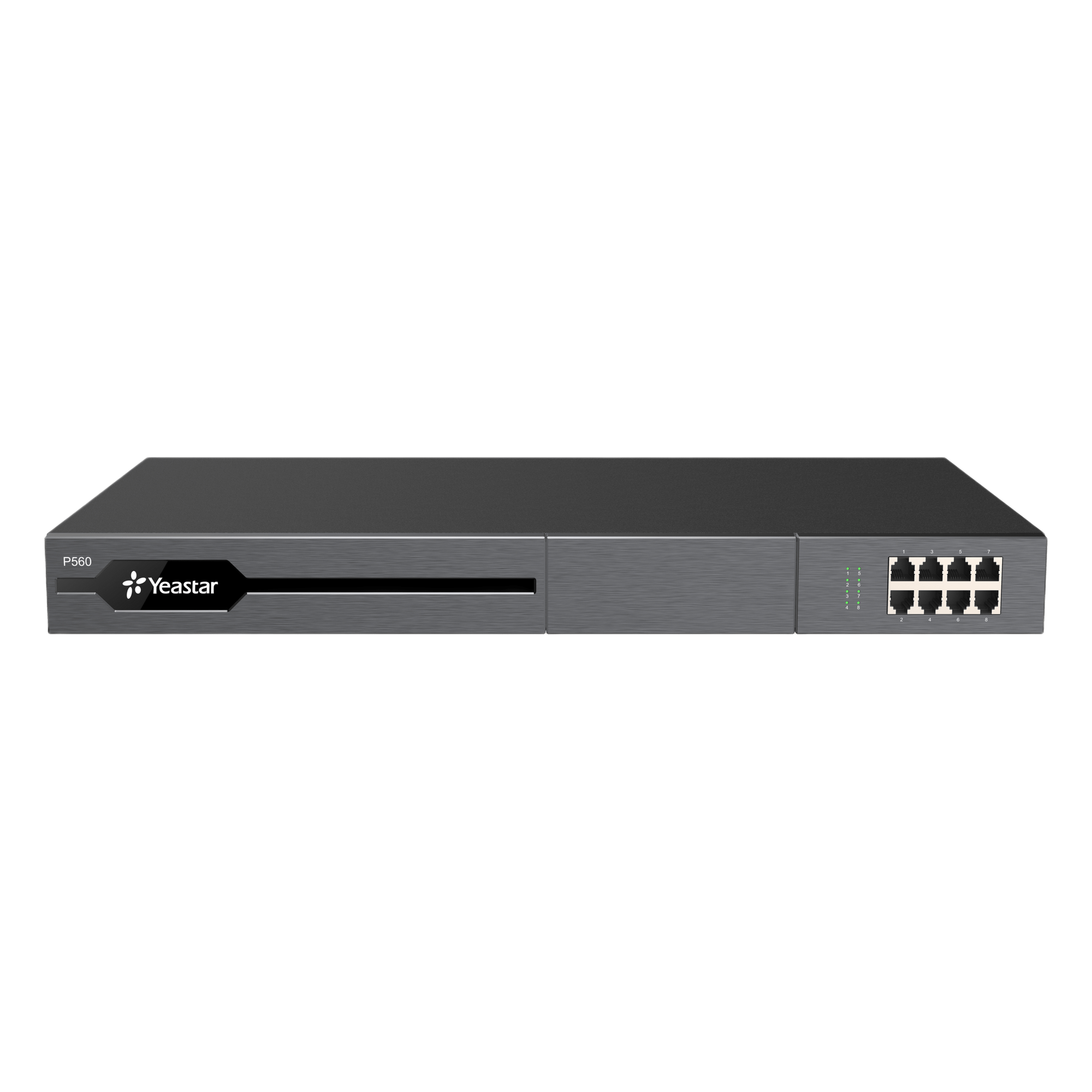 Conmutador IP PBX / 100 a 200 Extensiones / 30 a 60 Llamadas Simultáneas / E1/T1/PRI / 8 Puertos FXO/FXS / Omnicanal con IA — YEASTAR · SKU P560