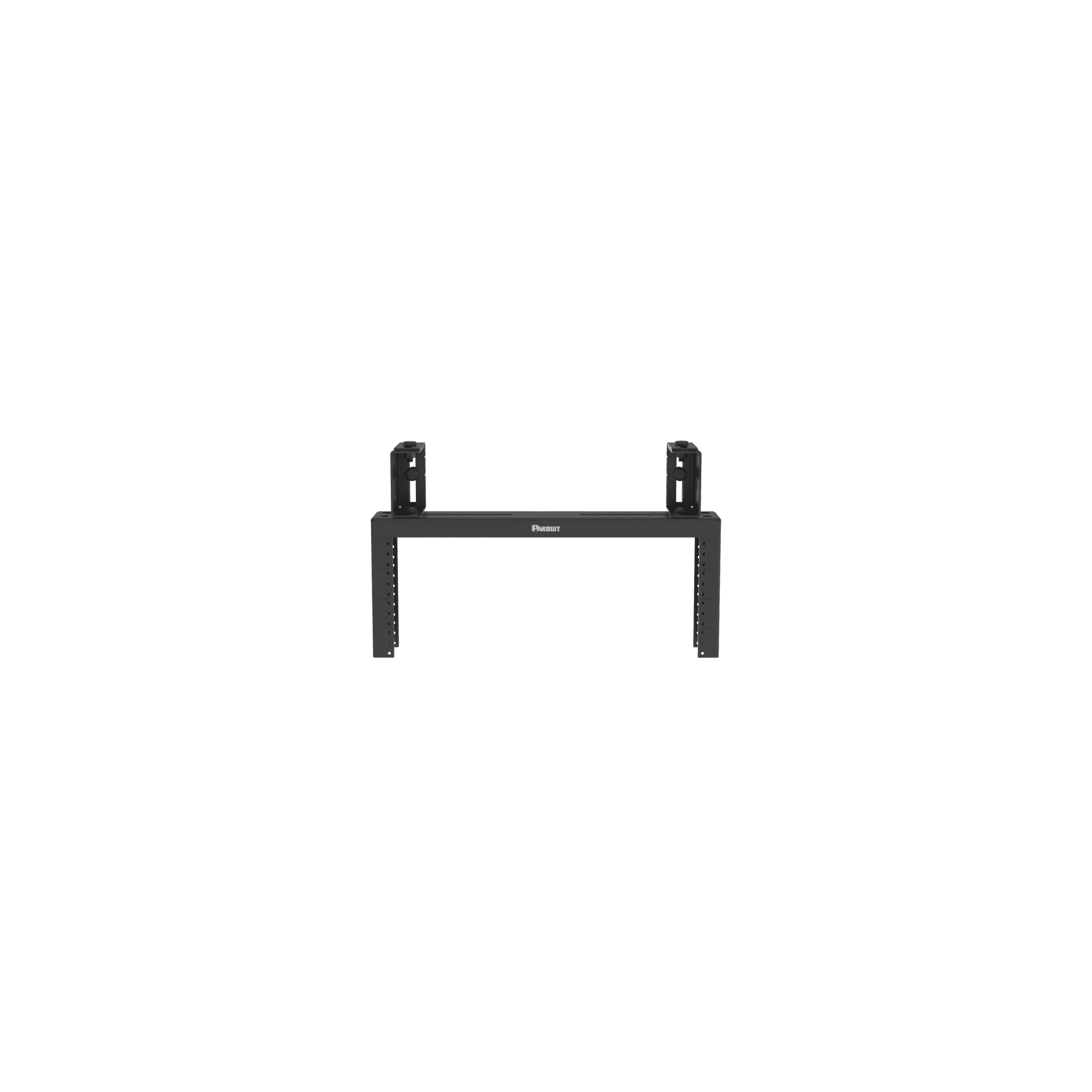Rack de Distribución Aéreo de 2 Postes PanZone®, Rieles Roscados #12-24, de 4 UR, Color Negro 