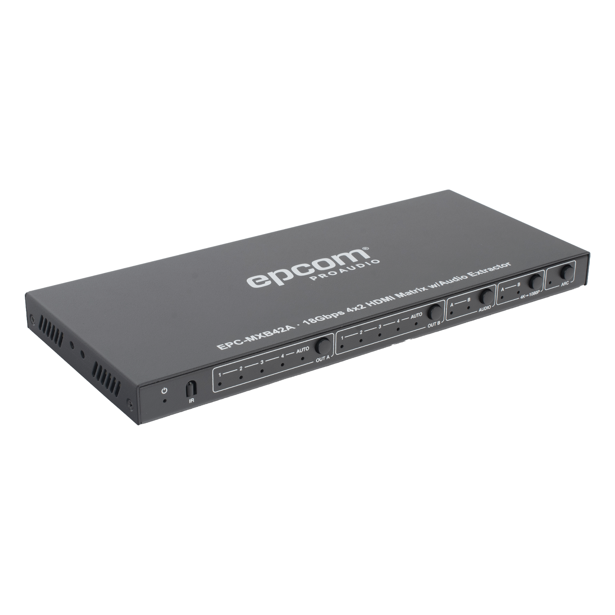 Matricial HDMI | 4x2 | 4K2K@60Hz | HDR | YCbCr 4:4:4 | EDID Auto | Extractor de Audio | Salida de audio análoga y digitalizados | HDCP 2.2 | 18 Gbps