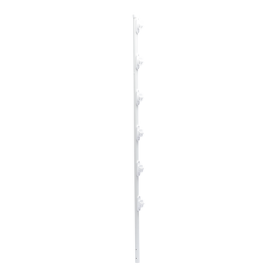 Poste con 6 Aisladores de PASO  para Cerca Electrificada. Tubo Galva. de 1.4m, cal. 18 de 1" Diam. + Pintura Blanca.