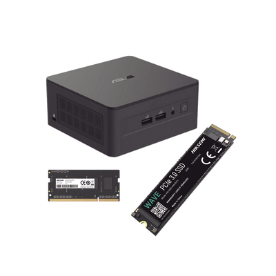 Kit / Mini PC NUC Barebone / Core i5 -1340P (13 Gen) / WiFi 6 y 2.5 GbE / Bluetooth / 16 GB RAM / 512 GB SSD / Sin S.O. / 4 Monitores / Incluye Fuente