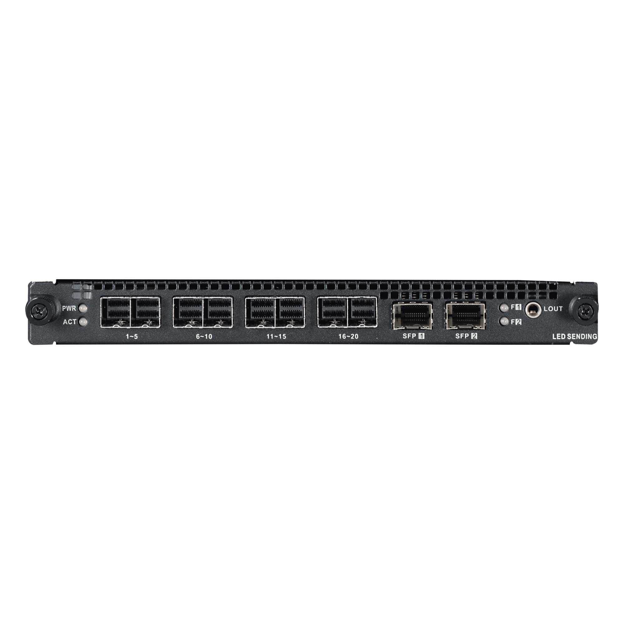 Tarjeta de Salida LED / 4 miniSAS 20 Puertos 1G / 2 Interfaces Ópticas 10G / Resolución 10.4 MP / Audio 3.5 mm — HIKVISION · SKU DS-C30S-L104(V2)