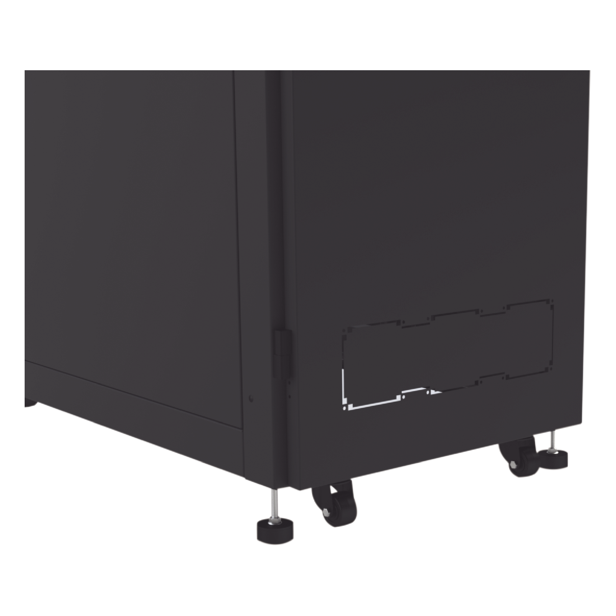 Gabinete de Piso para Telecomunicaciones / 24 UR / 600 x 1000 mm / Puerta con Cristal Templado / Cierre 3 Puntos / Postes Ajustables